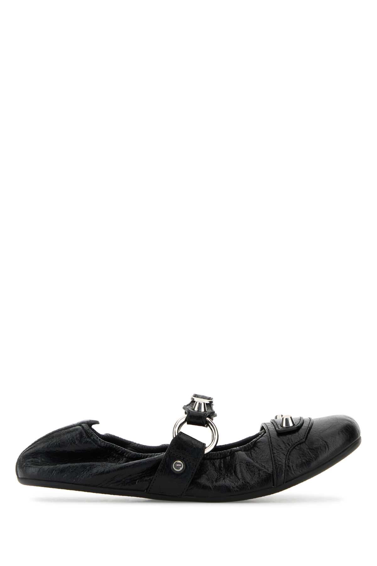 Balenciaga Women Black Leather City Ballerinas BALENCIAGA