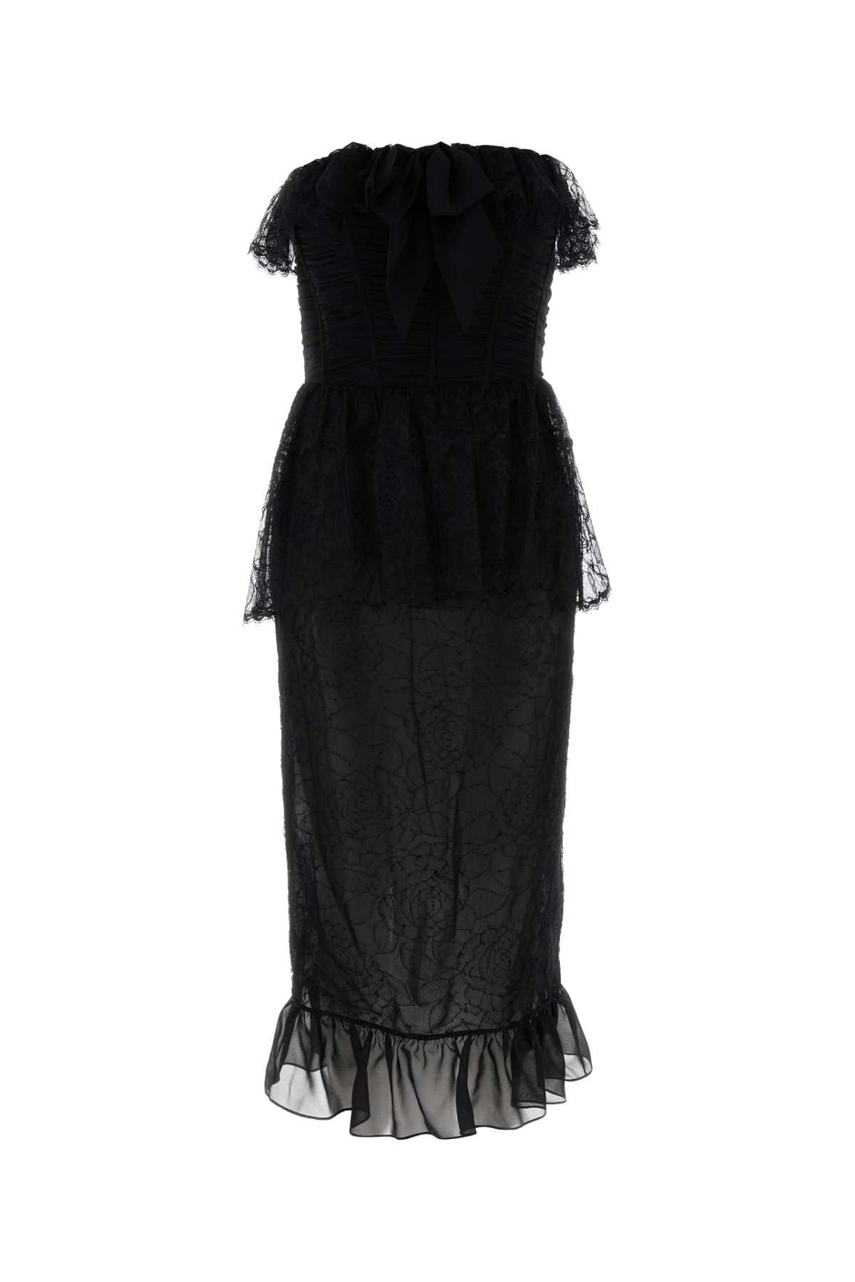 Alessandra Rich Women Black Lace Dress ALESSANDRA RICH