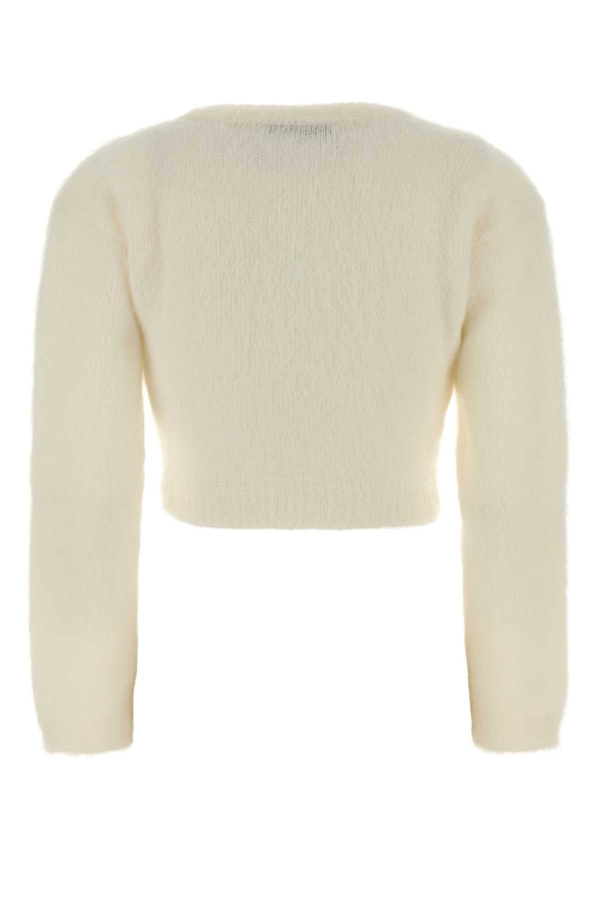 Alessandra Rich Women Ivory Mohair Blend Cardigan ALESSANDRA RICH