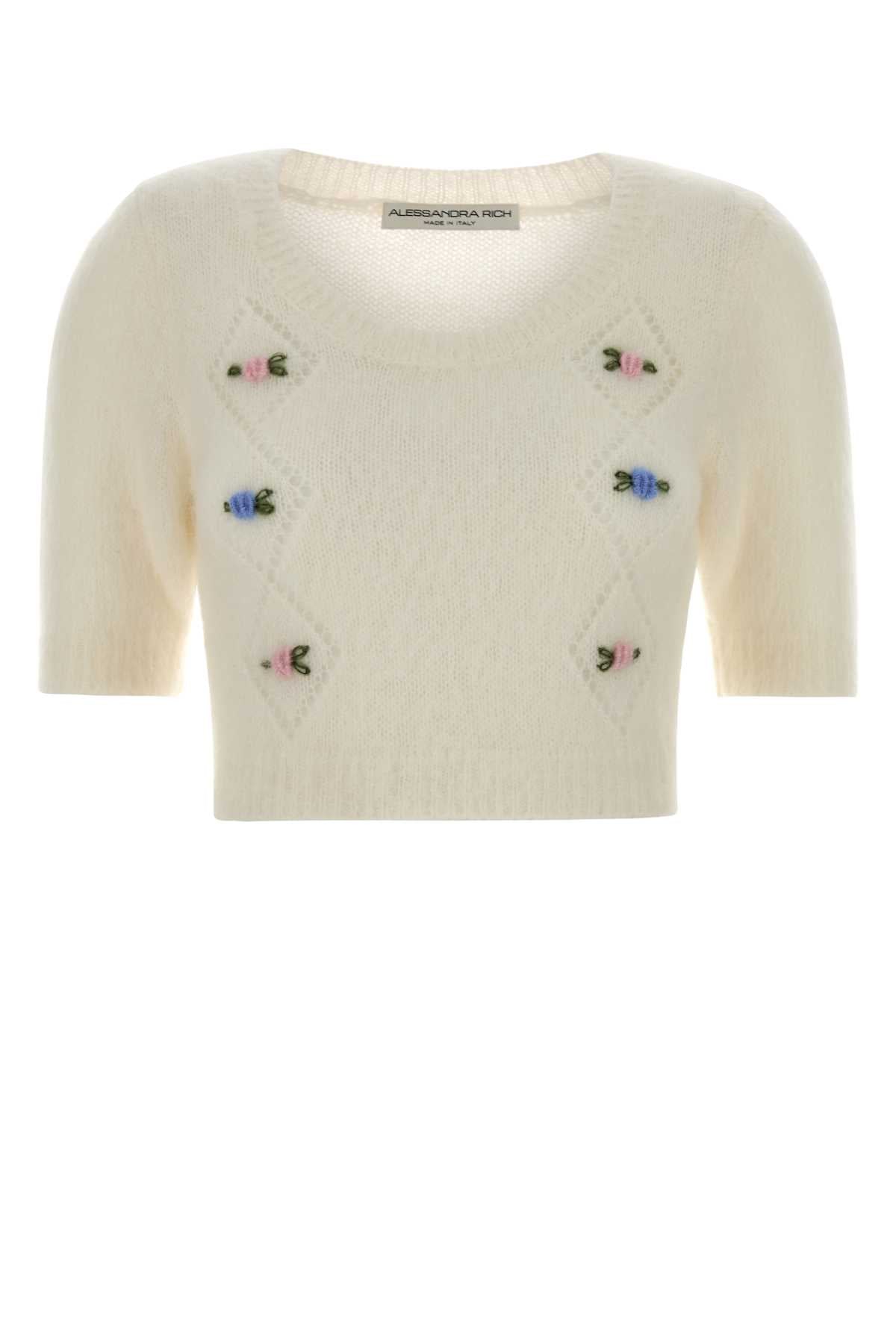 Alessandra Rich Women Ivory Mohair Blend Sweater ALESSANDRA RICH