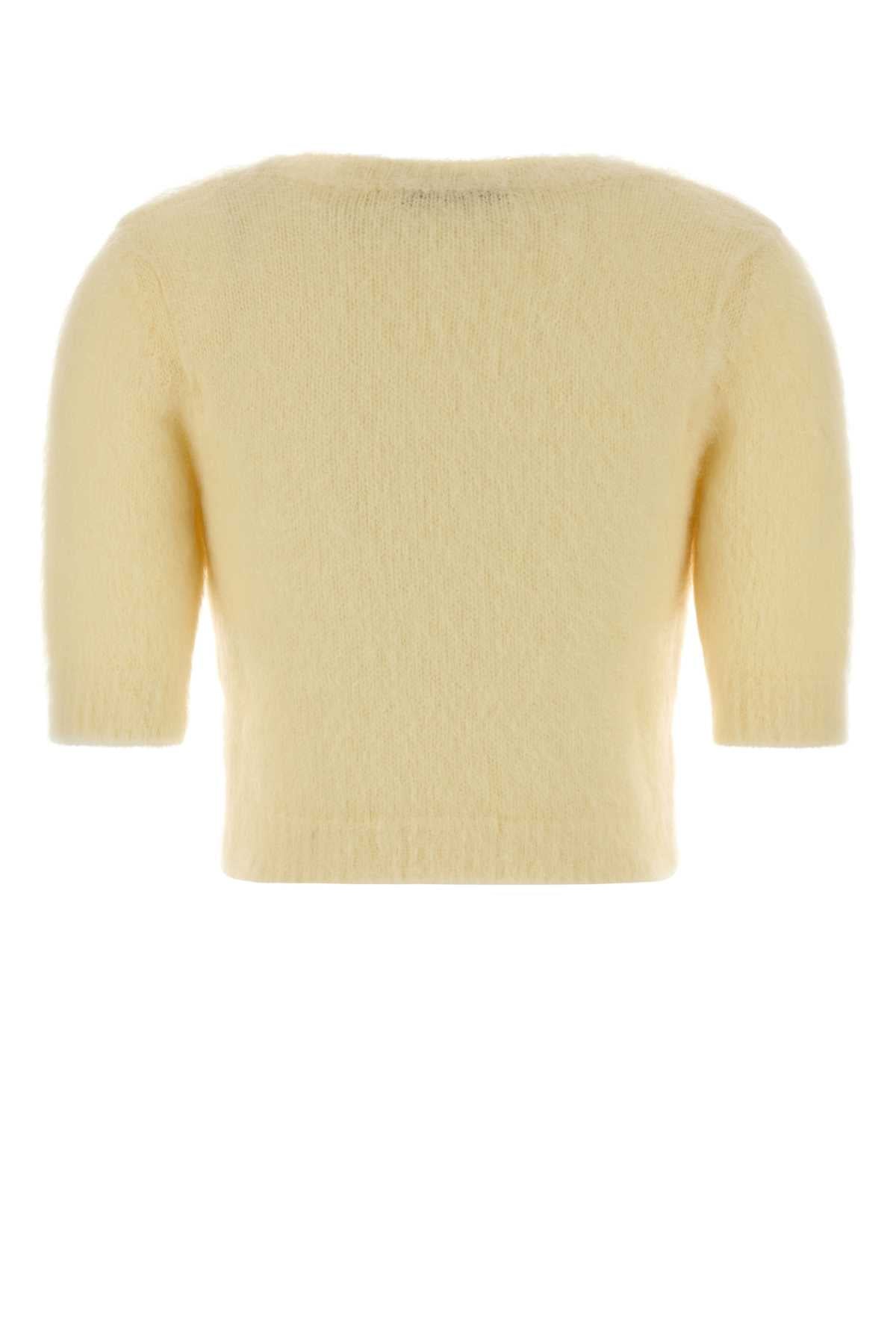 Alessandra Rich Women Pastel Yellow Mohair Blend Sweater ALESSANDRA RICH