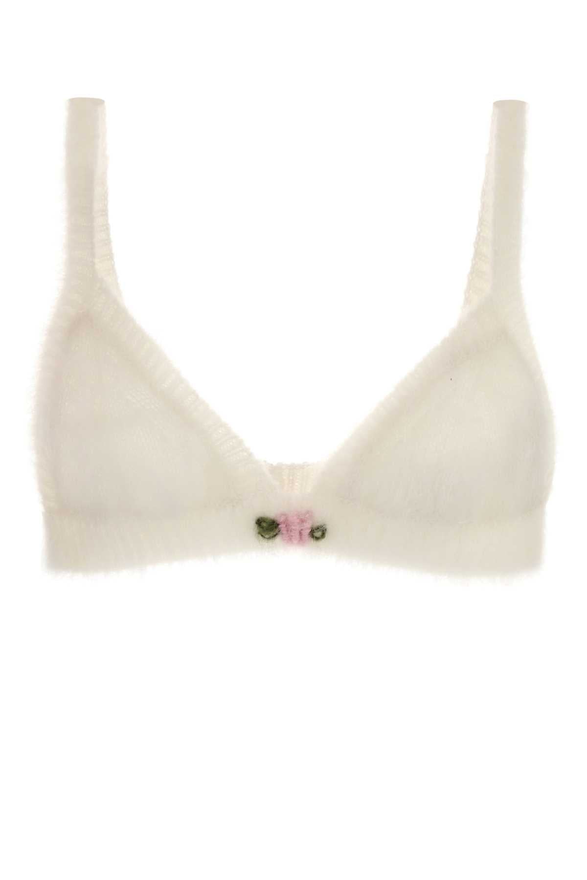Alessandra Rich Women White Mohair Blend Bra ALESSANDRA RICH