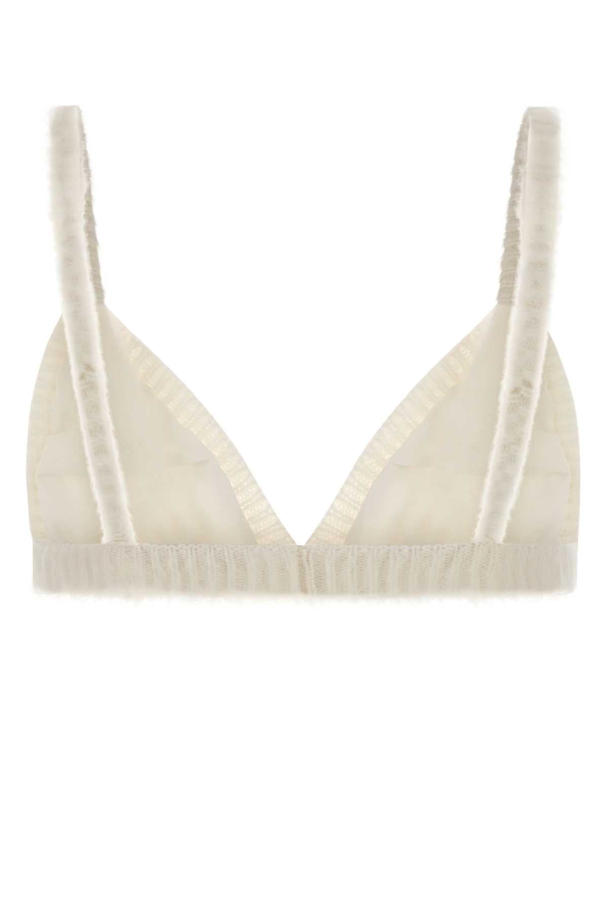Alessandra Rich Women White Mohair Blend Bra ALESSANDRA RICH