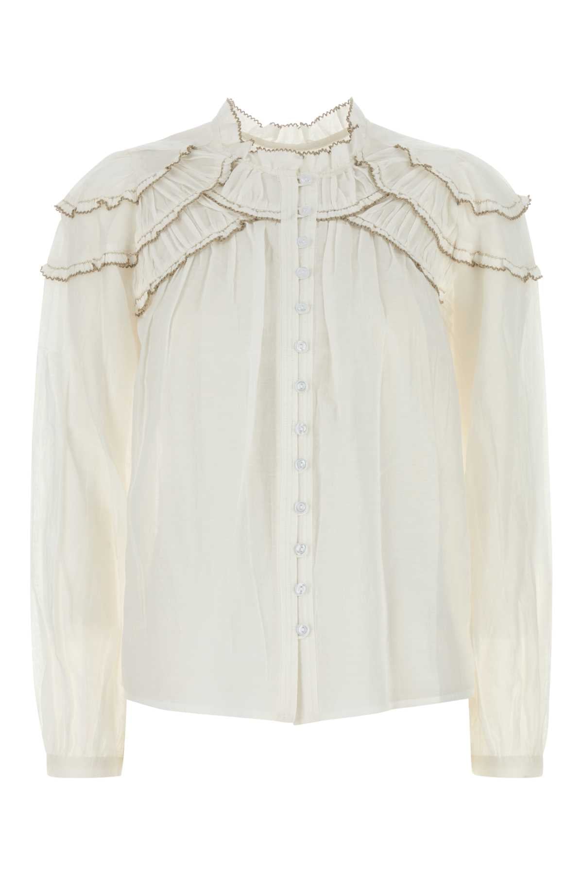 Isabel Marant Etoile Women White Cotton Blend Christa Shirt ISABEL MARANT ETOILE
