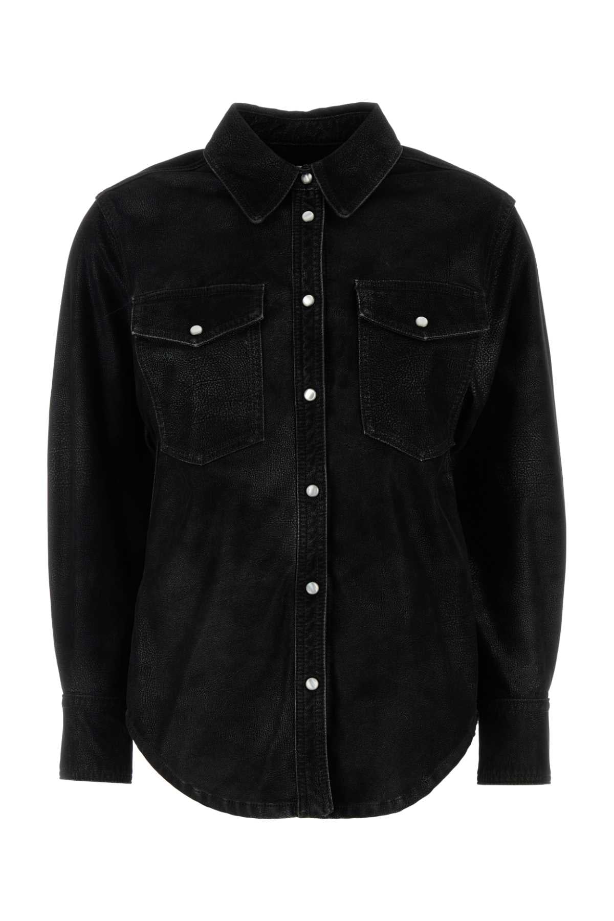 Isabel Marant Etoile Women Black Synthetic Leather Karima Shirt ISABEL MARANT ETOILE