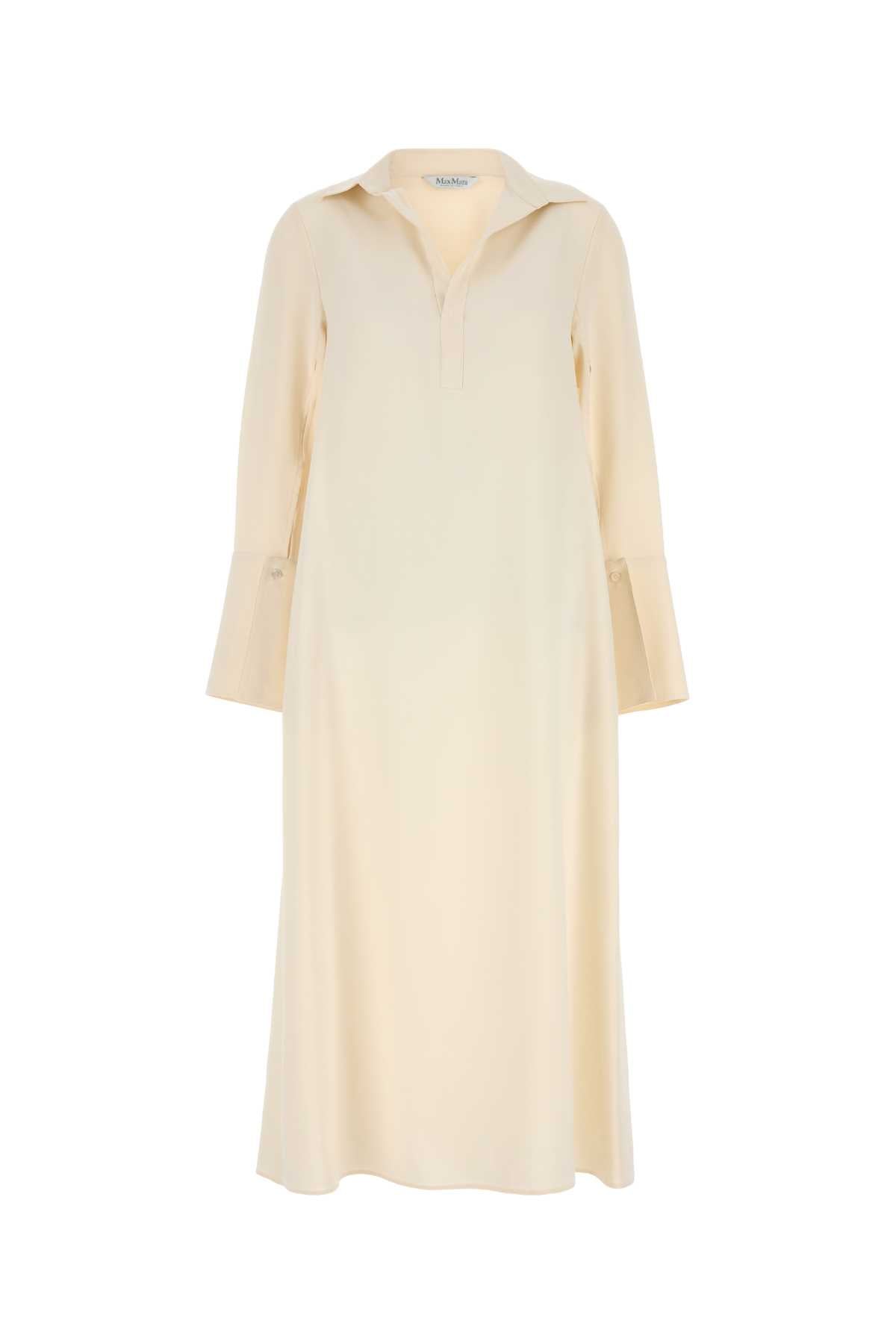 Max Mara Women Cream Stretch Silk Ossola Dress MAX MARA