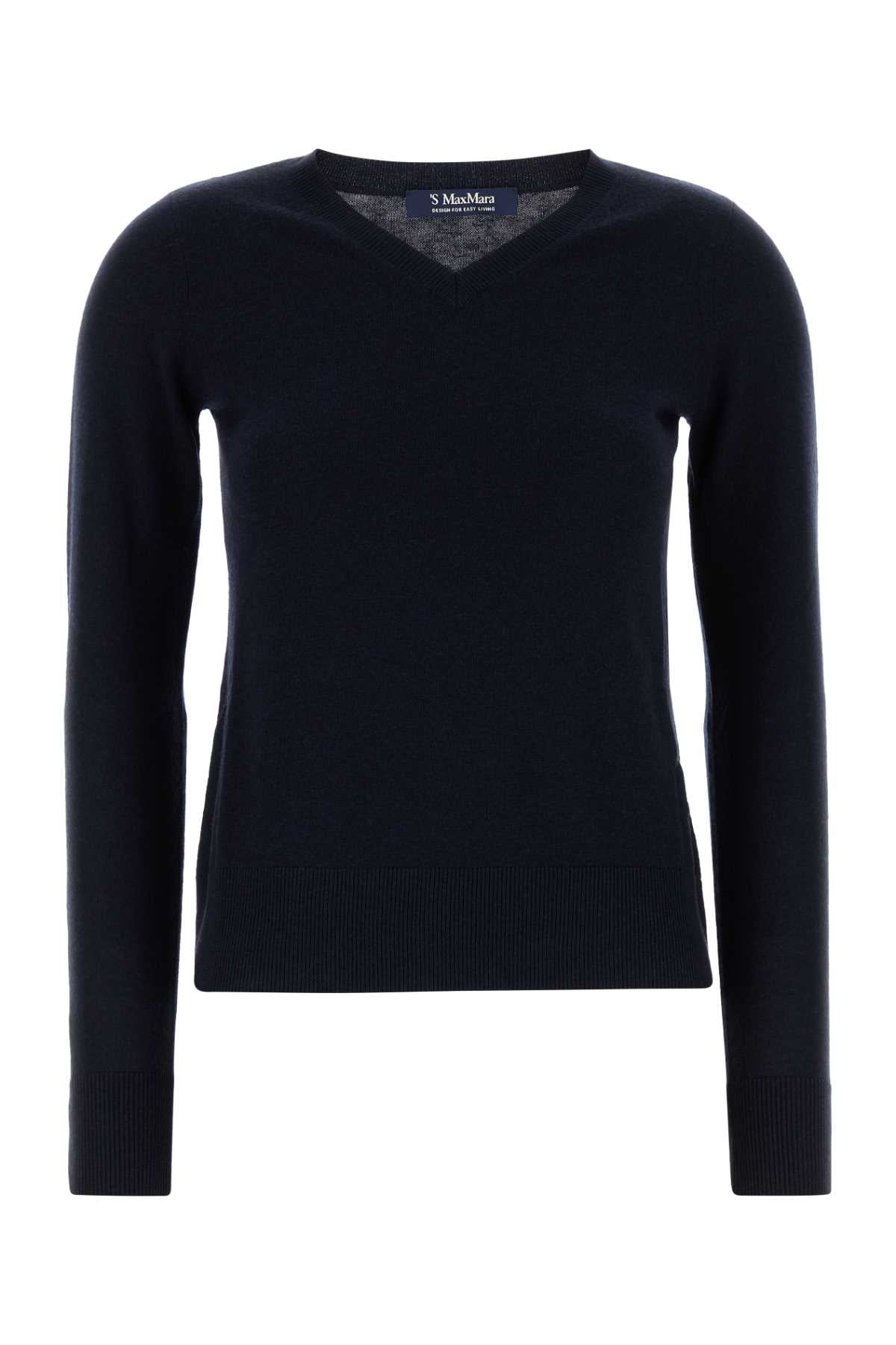 S Maxmara Women Midnight Blue Wool Idoneo Sweater S MAX MARA