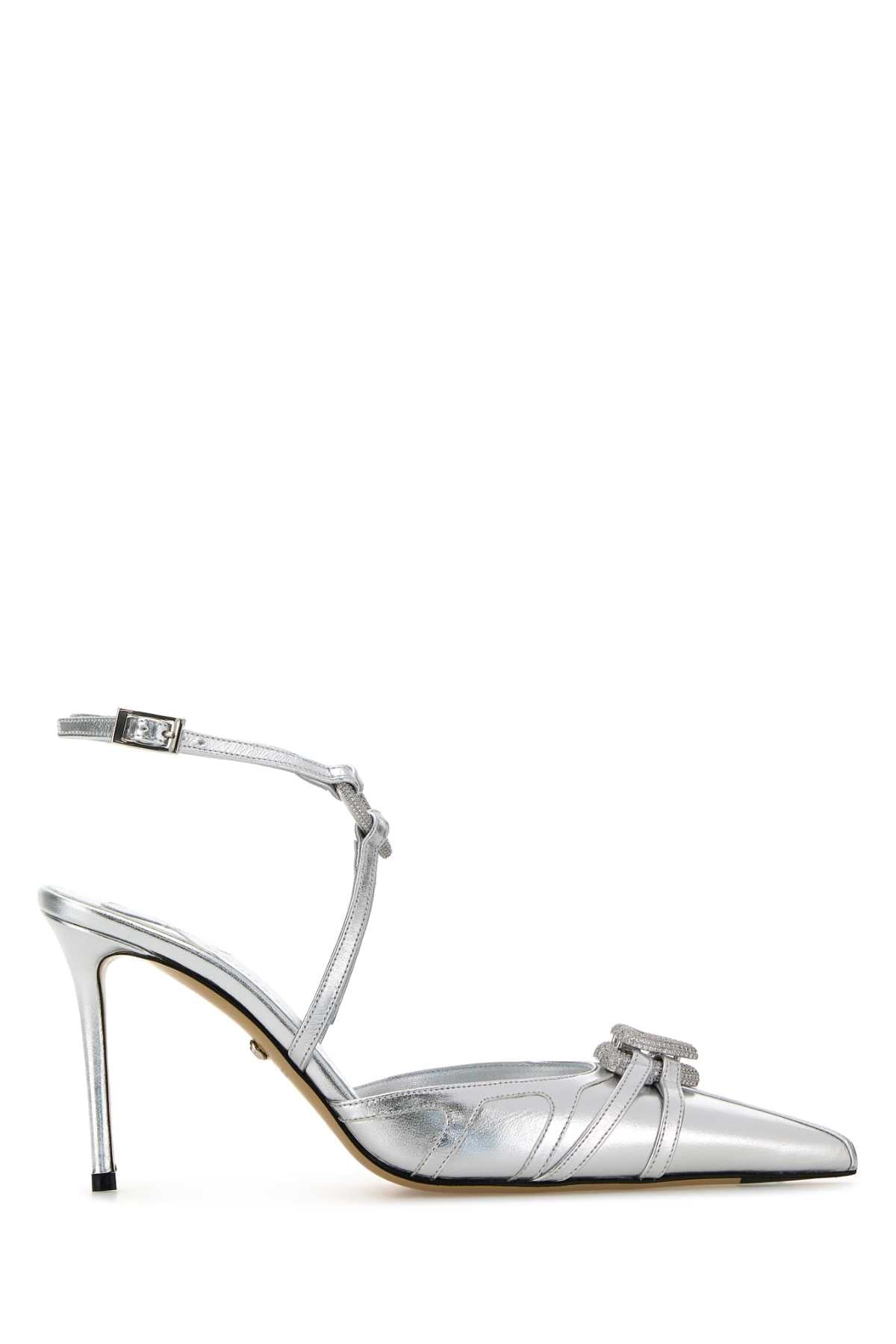 Mach&Mach Women Silver Nappa Leather Pumps MACH & MACH
