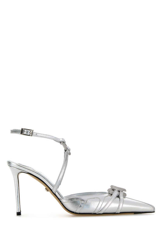 Mach&Mach Women Silver Nappa Leather Pumps MACH & MACH