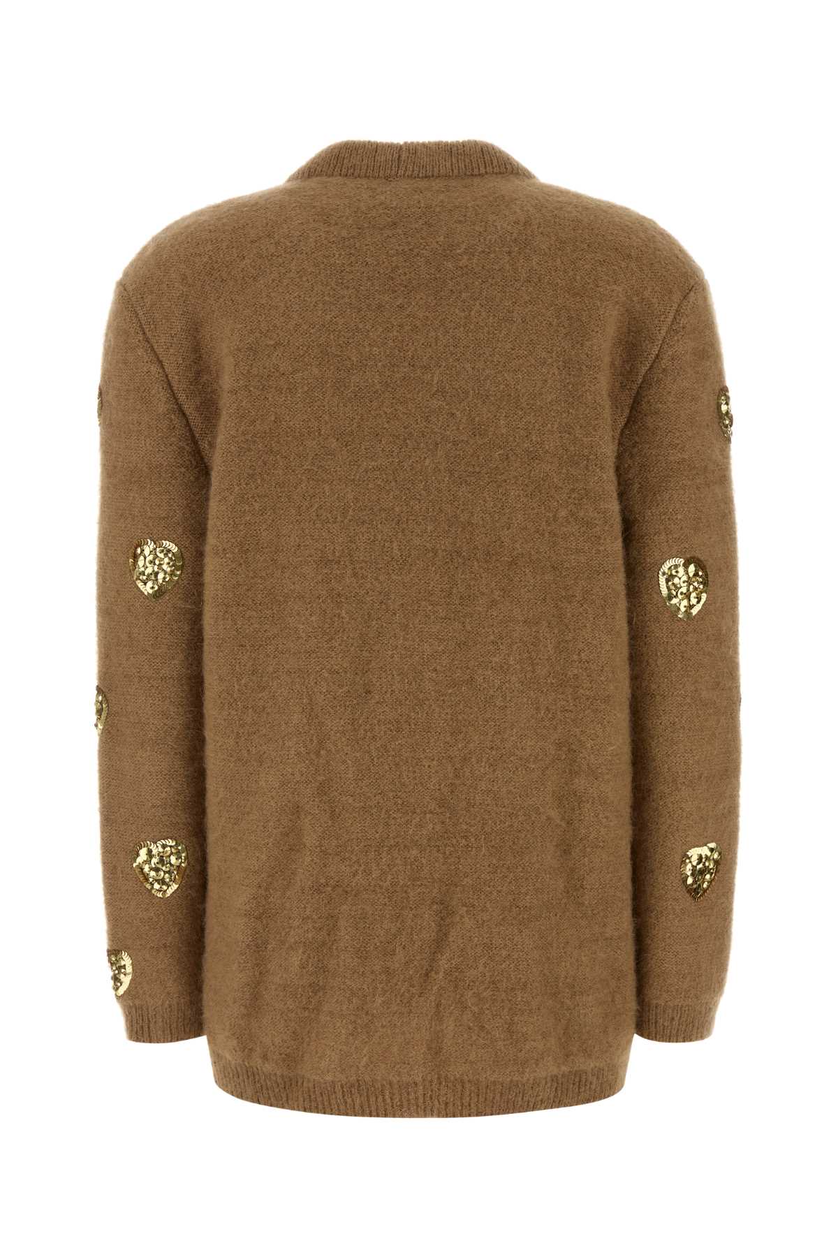 Valentino Garavani Women Camel Mohair Blend Oversize Cardigan VALENTINO GARAVANI