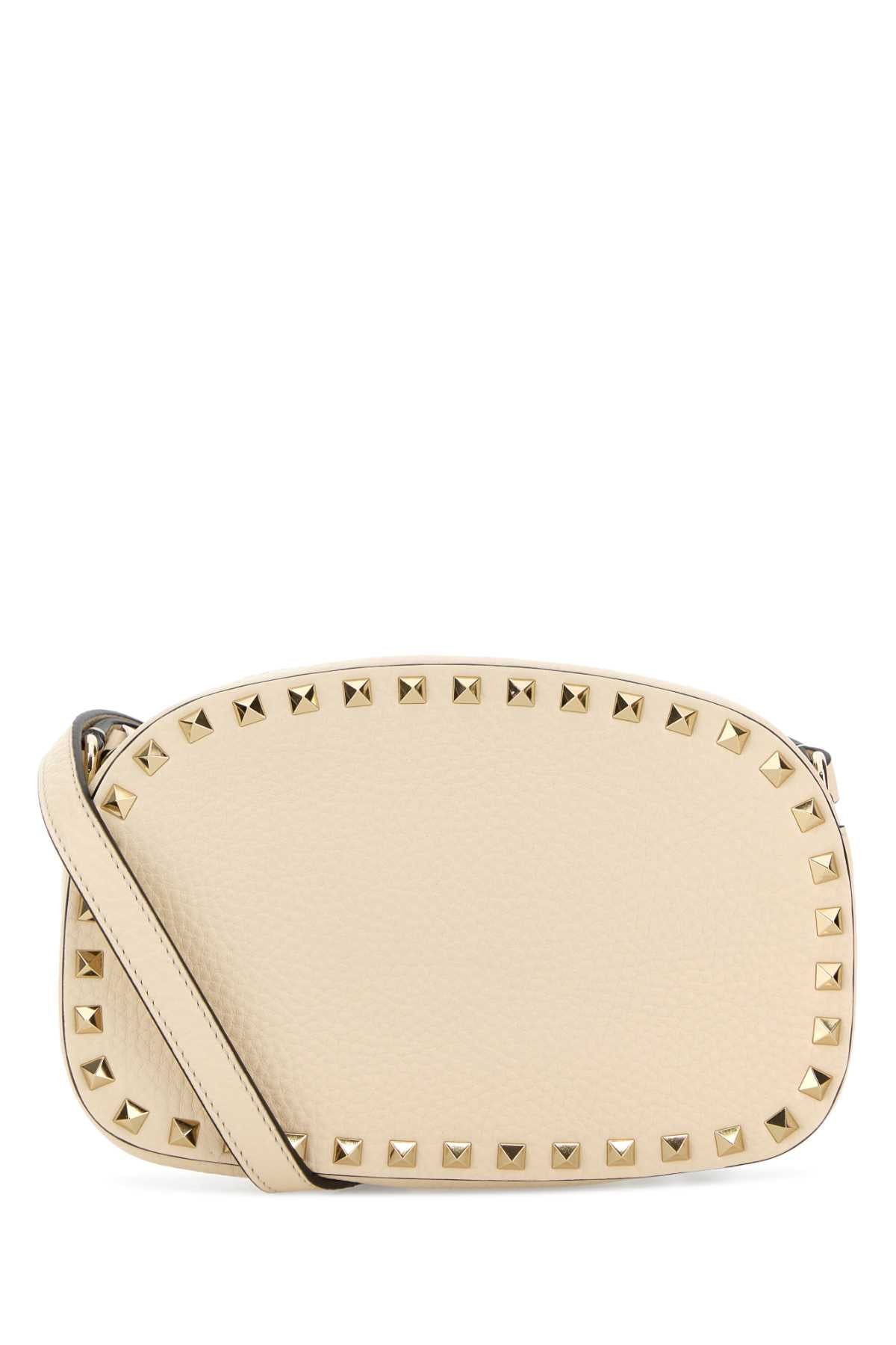 Valentino Garavani Women Ivory Leather Rockstud Crossbody Bag VALENTINO GARAVANI
