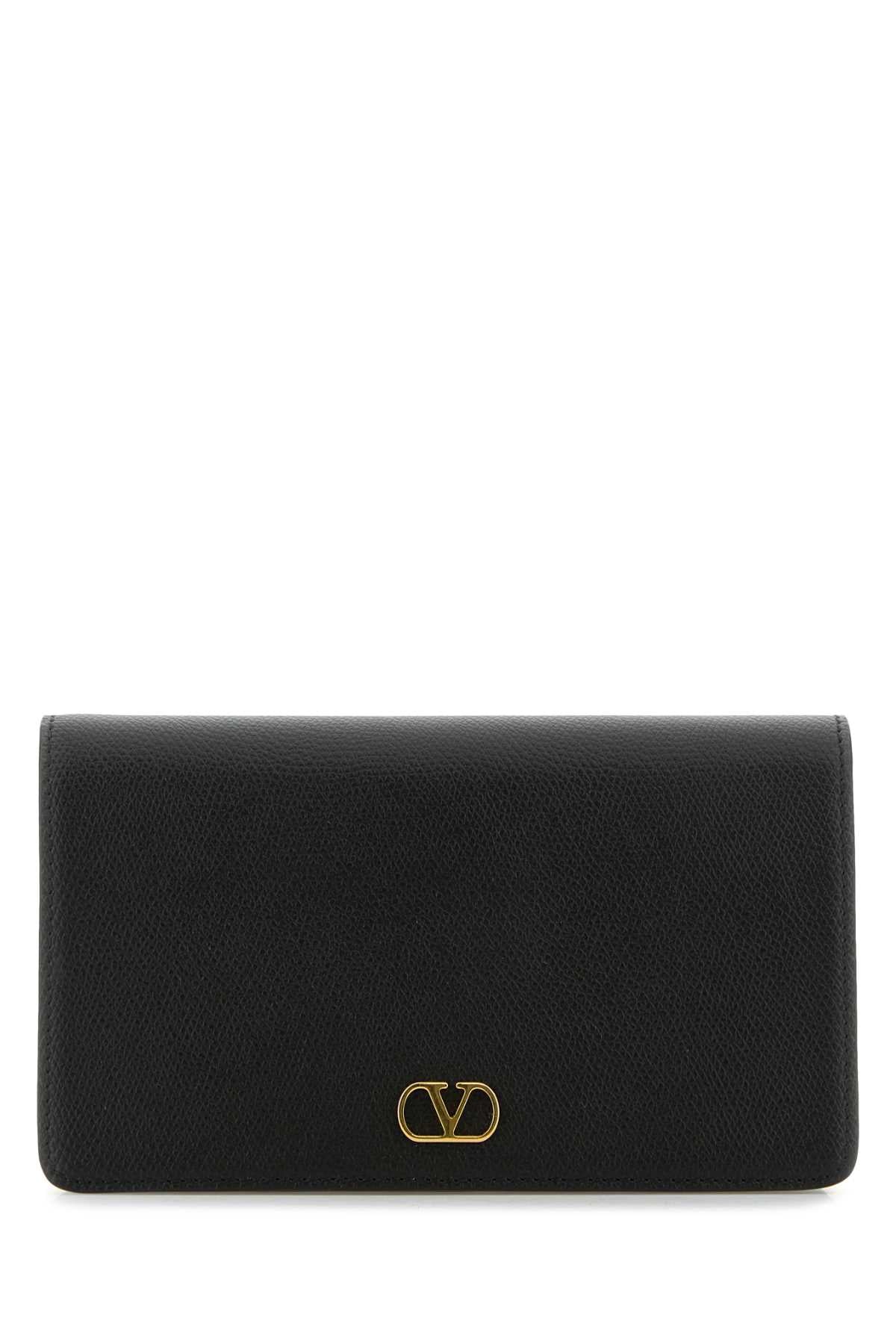 Valentino Garavani Women Black Leather Vlogo Signature Clutch VALENTINO GARAVANI