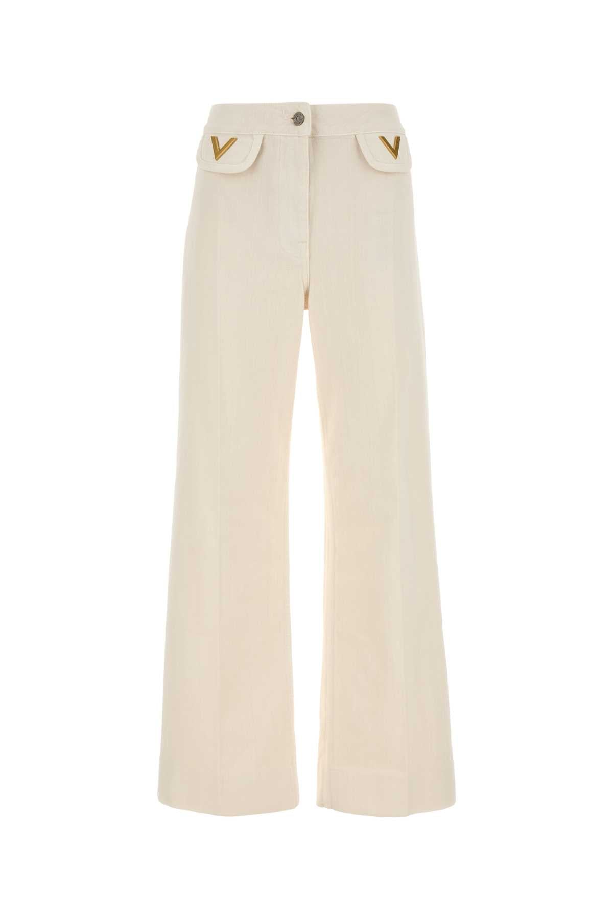Valentino Garavani Women Ivory Denim Jeans VALENTINO GARAVANI