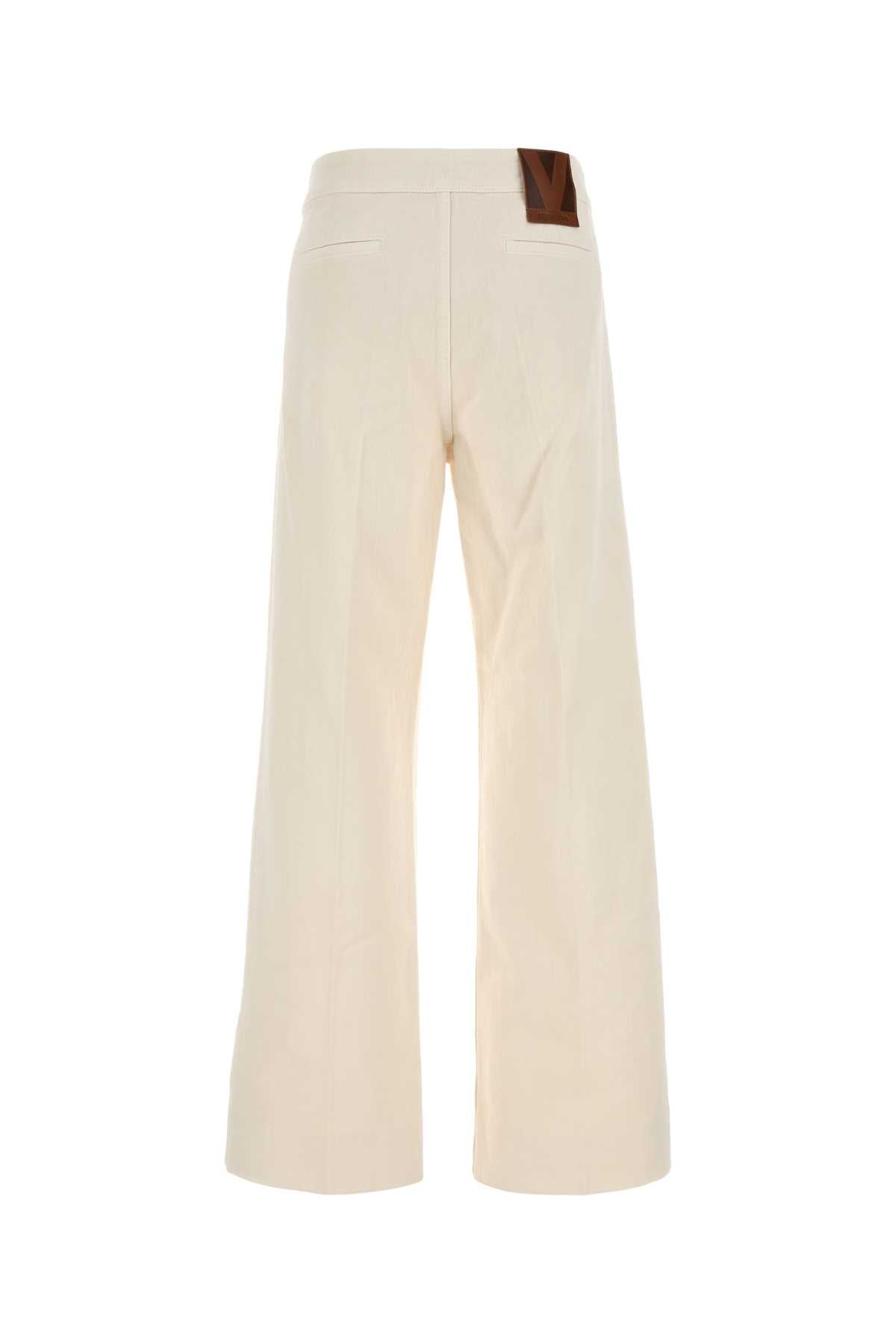 Valentino Garavani Women Ivory Denim Jeans VALENTINO GARAVANI