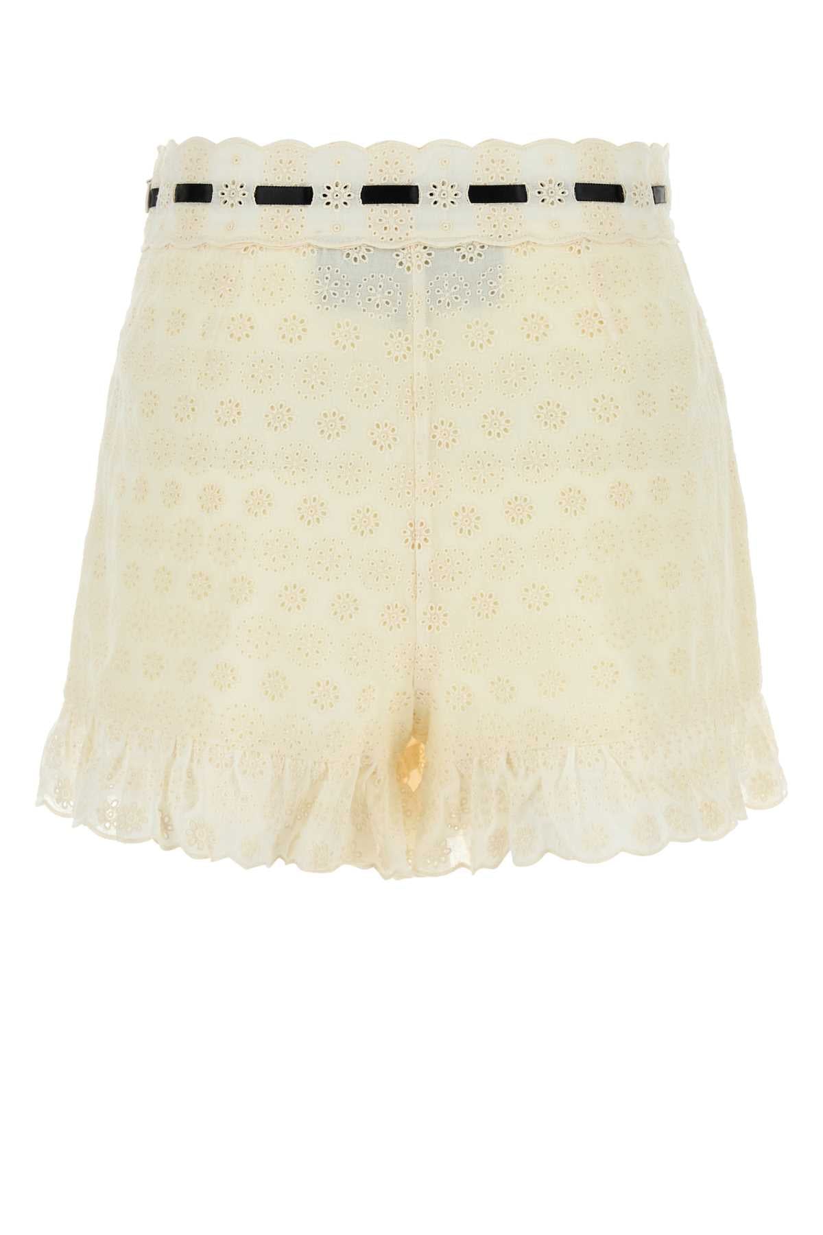 Valentino Garavani Women Ivory Lace Shorts VALENTINO GARAVANI