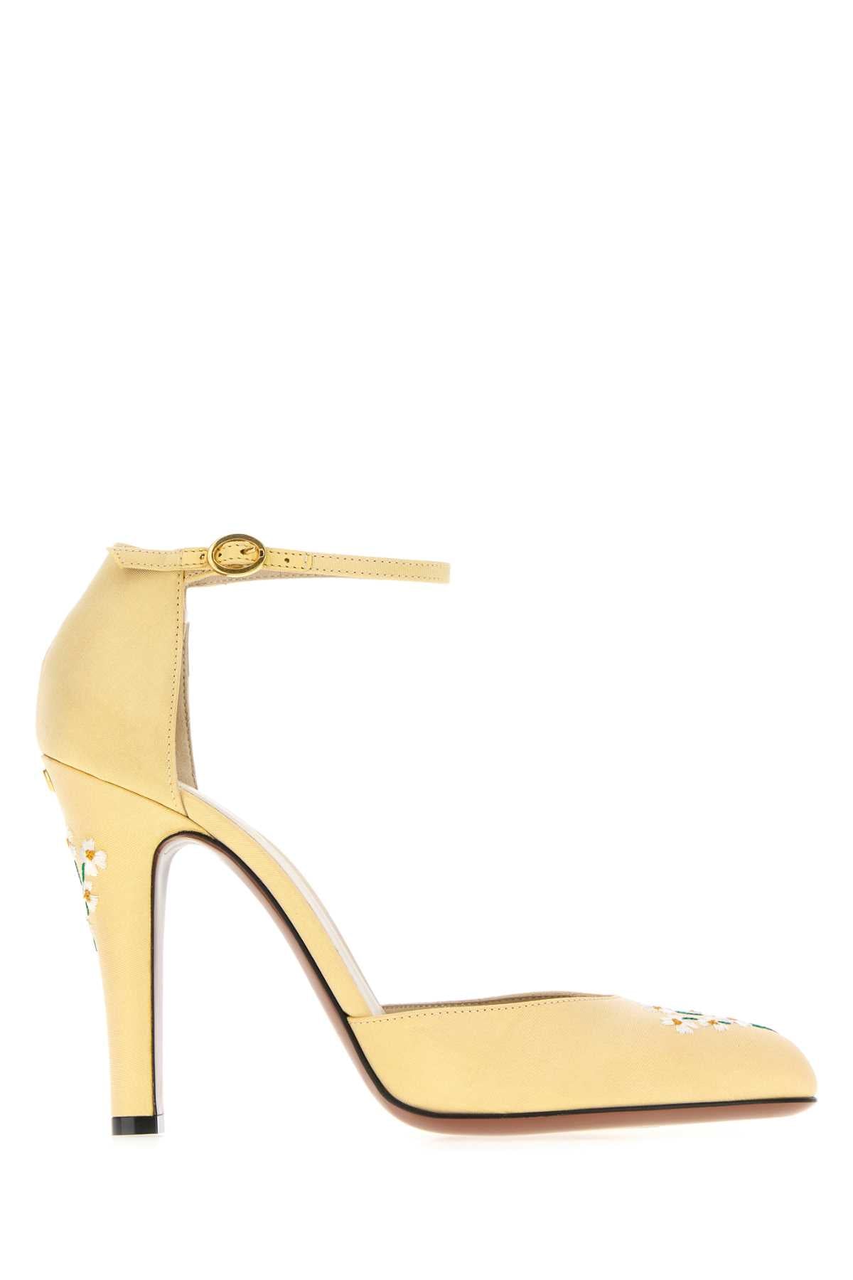 Valentino Garavani Women Yellow Fabric Hi Dolly Pumps VALENTINO GARAVANI