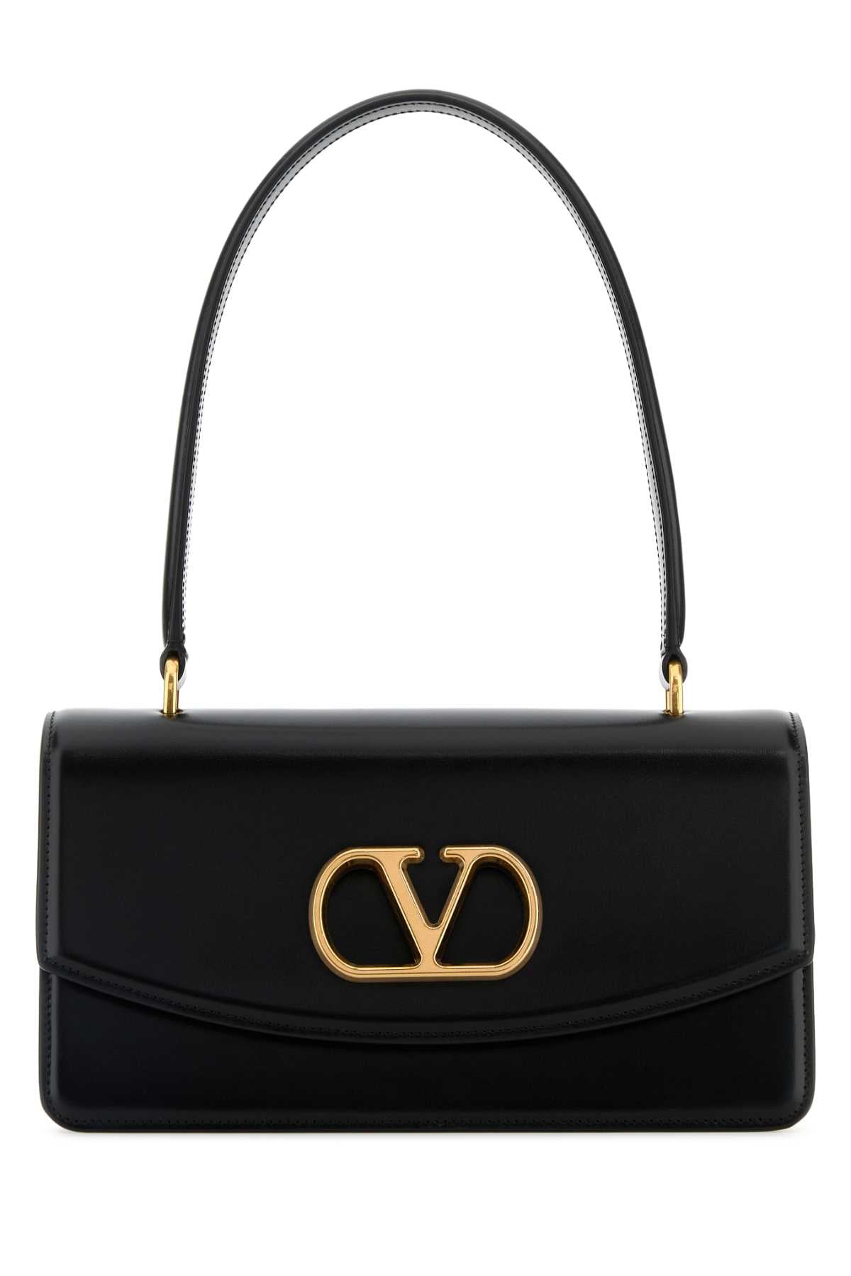 Valentino Garavani Women Black Leather Vain Shoulder Bag VALENTINO GARAVANI