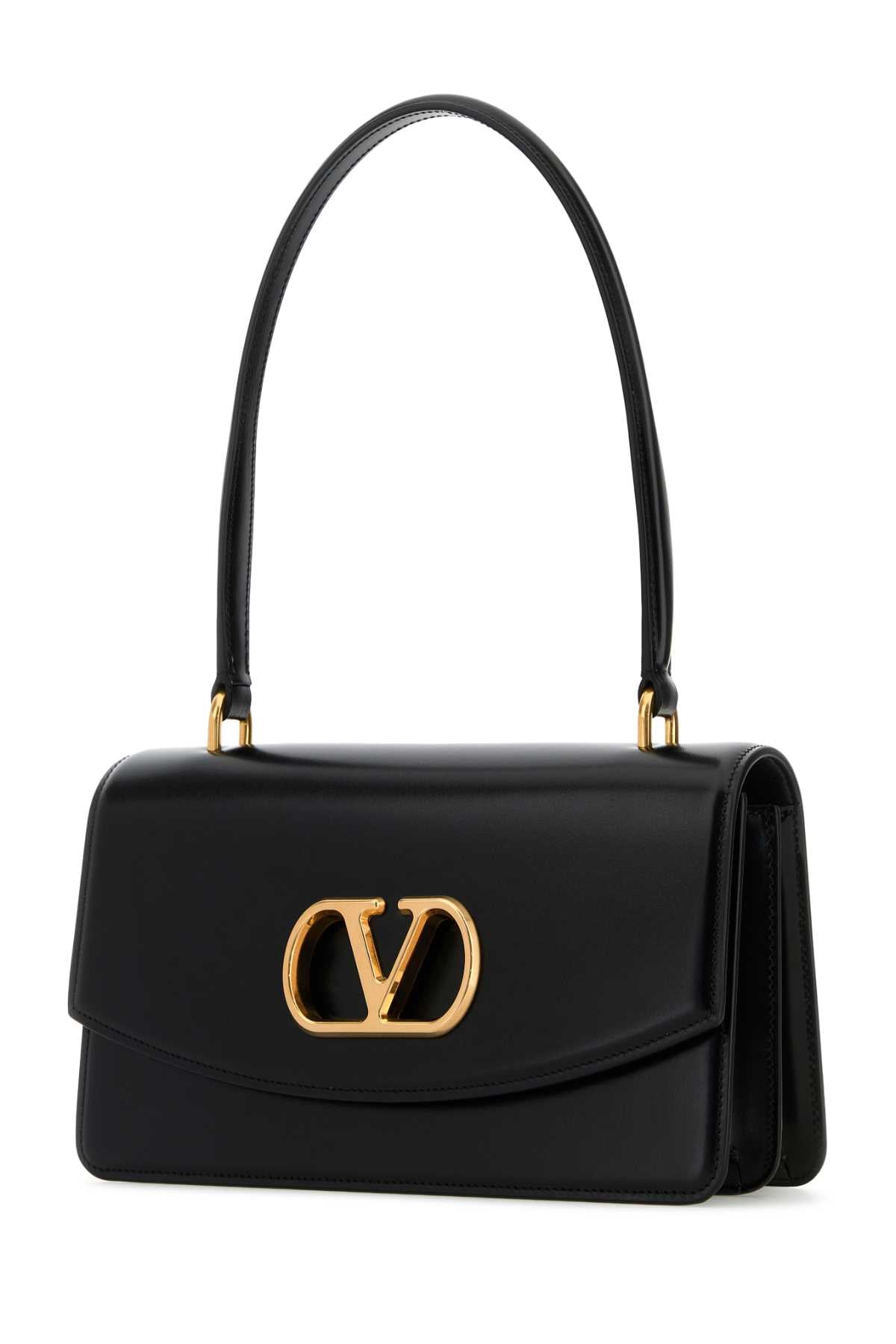 Valentino Garavani Women Black Leather Vain Shoulder Bag VALENTINO GARAVANI