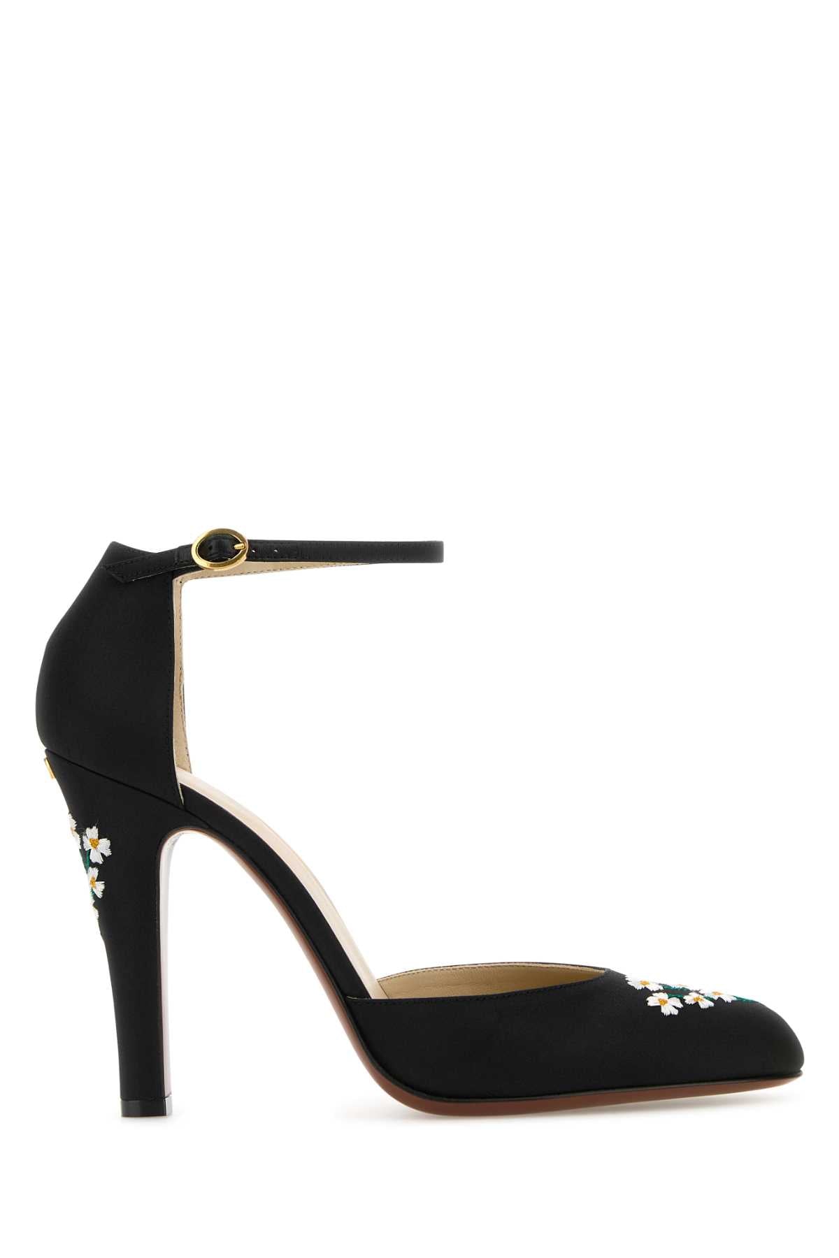 Valentino Garavani Women Black Fabric Hi Dolly Pumps VALENTINO GARAVANI