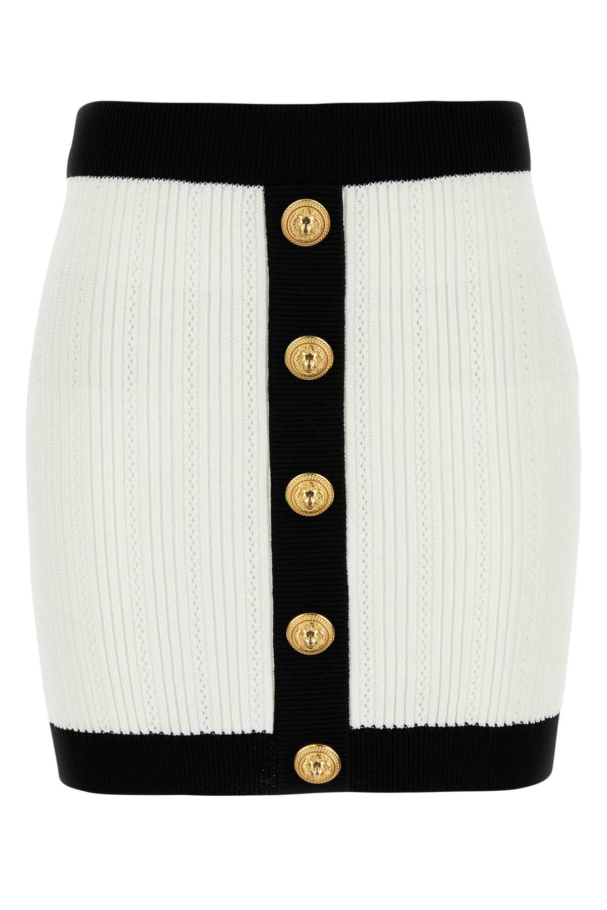Balmain Women White Viscose Blend Mini Skirt BALMAIN
