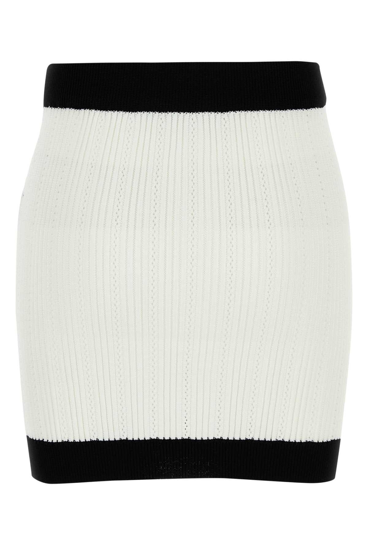Balmain Women White Viscose Blend Mini Skirt BALMAIN