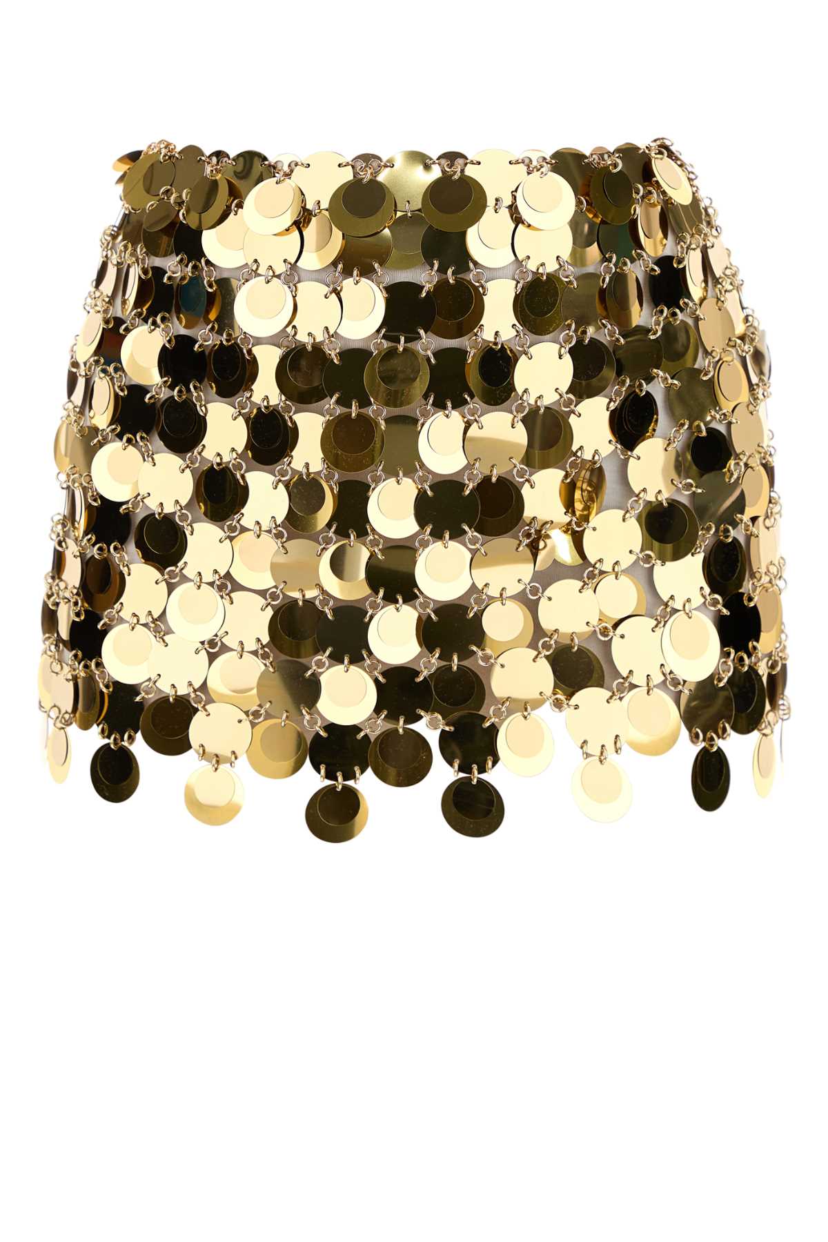 Rabanne Women Gold Maxi Sequins Mini Skirt PACO RABANNE