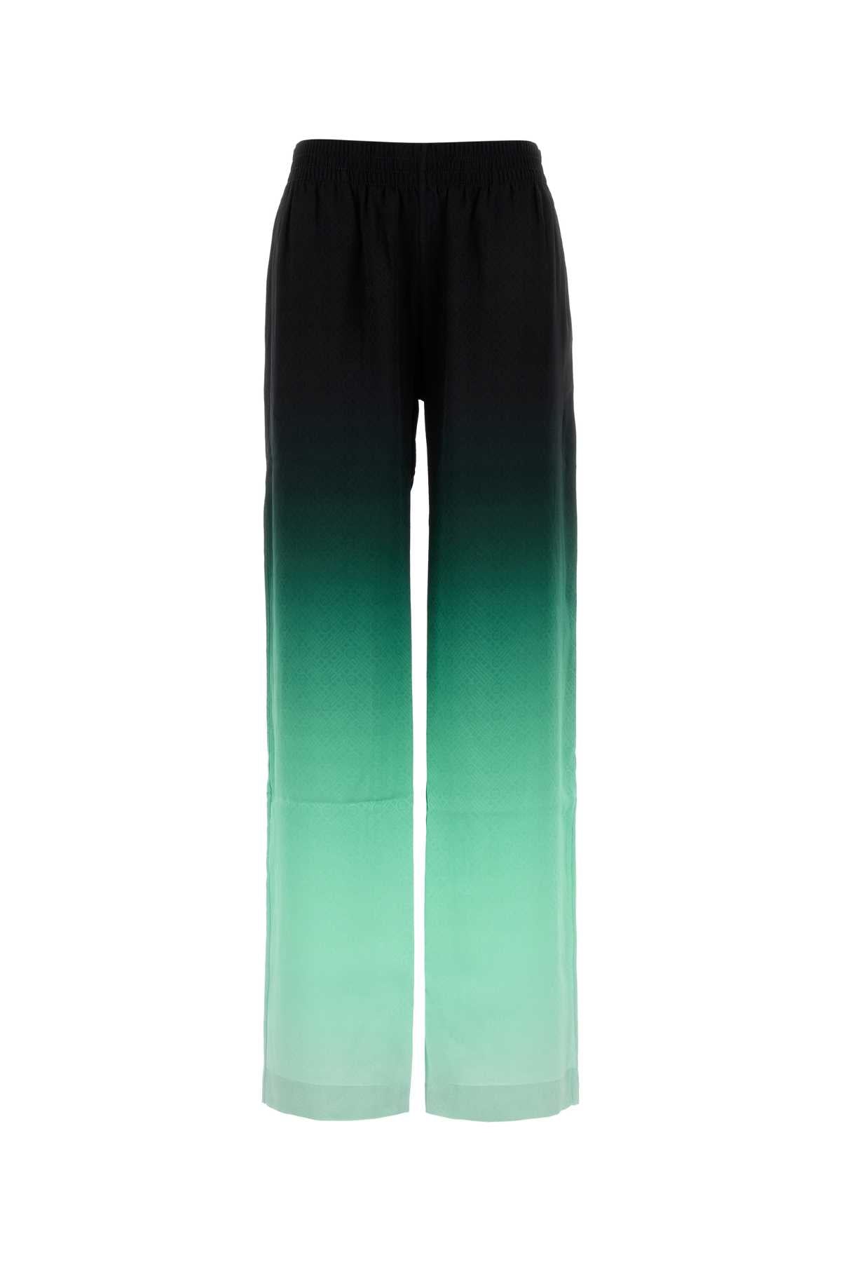 Casablanca Women Embroidered Satin Wide-Leg Pant CASABLANCA