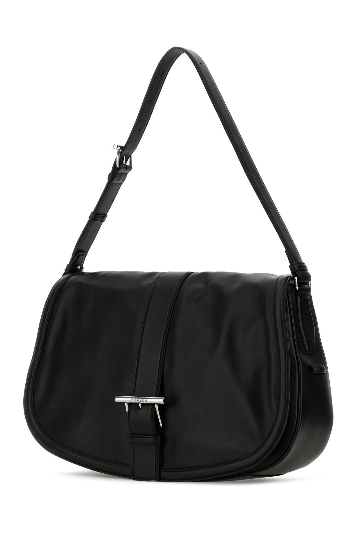 Alexander Mcqueen Men Black Leather Maxi Satchel Shoulder Bag ALEXANDER MCQUEEN