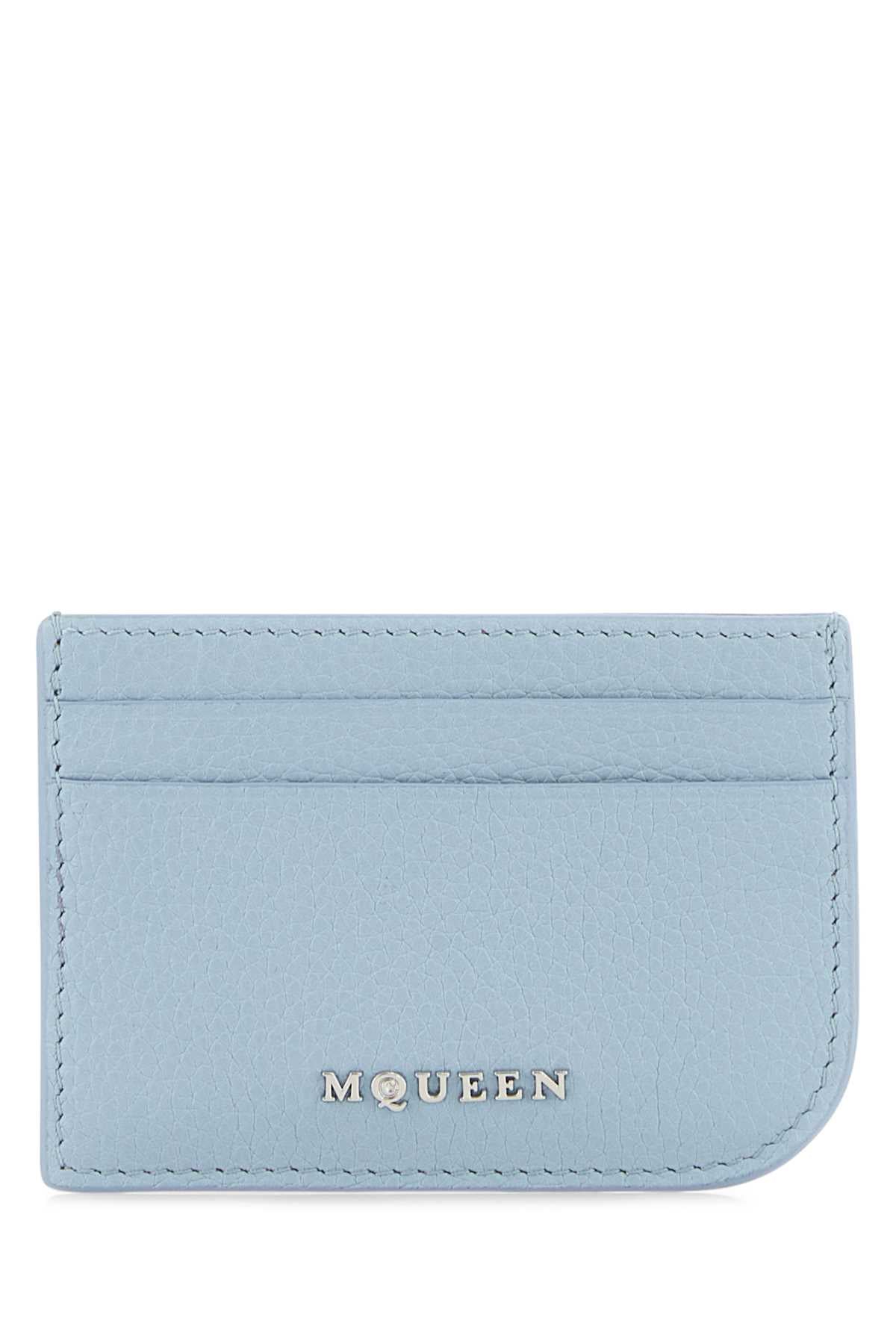 Alexander Mcqueen Men Light Blue Leather Card Holder ALEXANDER MCQUEEN