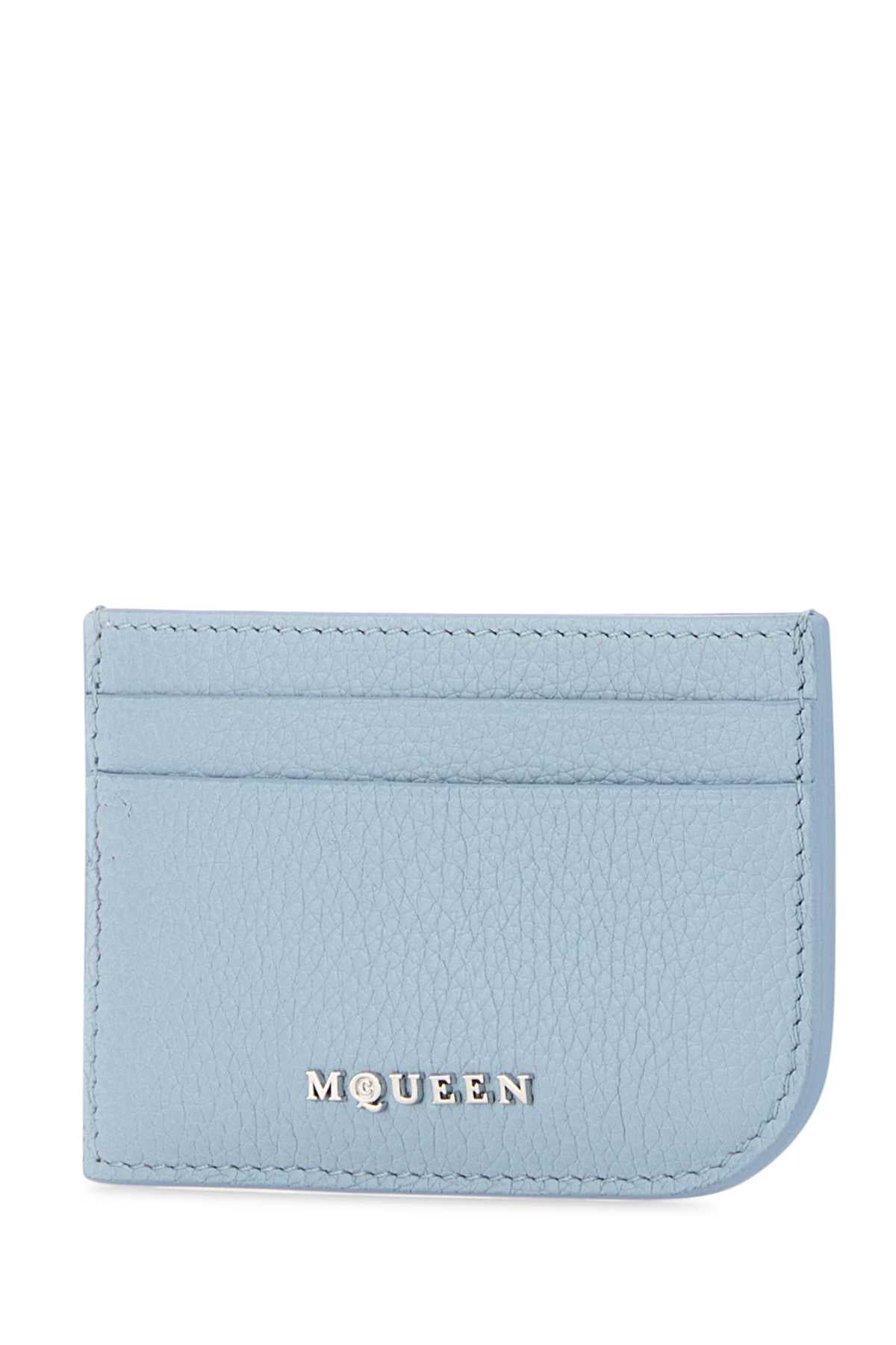 Alexander Mcqueen Men Light Blue Leather Card Holder ALEXANDER MCQUEEN