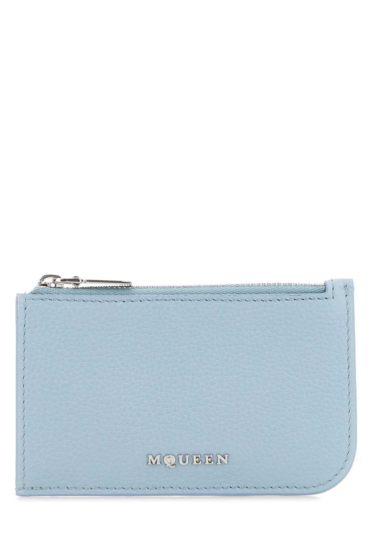 Alexander Mcqueen Men Light Blue Leather Card Holder ALEXANDER MCQUEEN