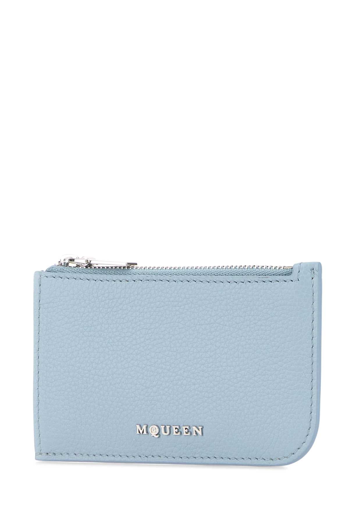 Alexander Mcqueen Men Light Blue Leather Card Holder ALEXANDER MCQUEEN