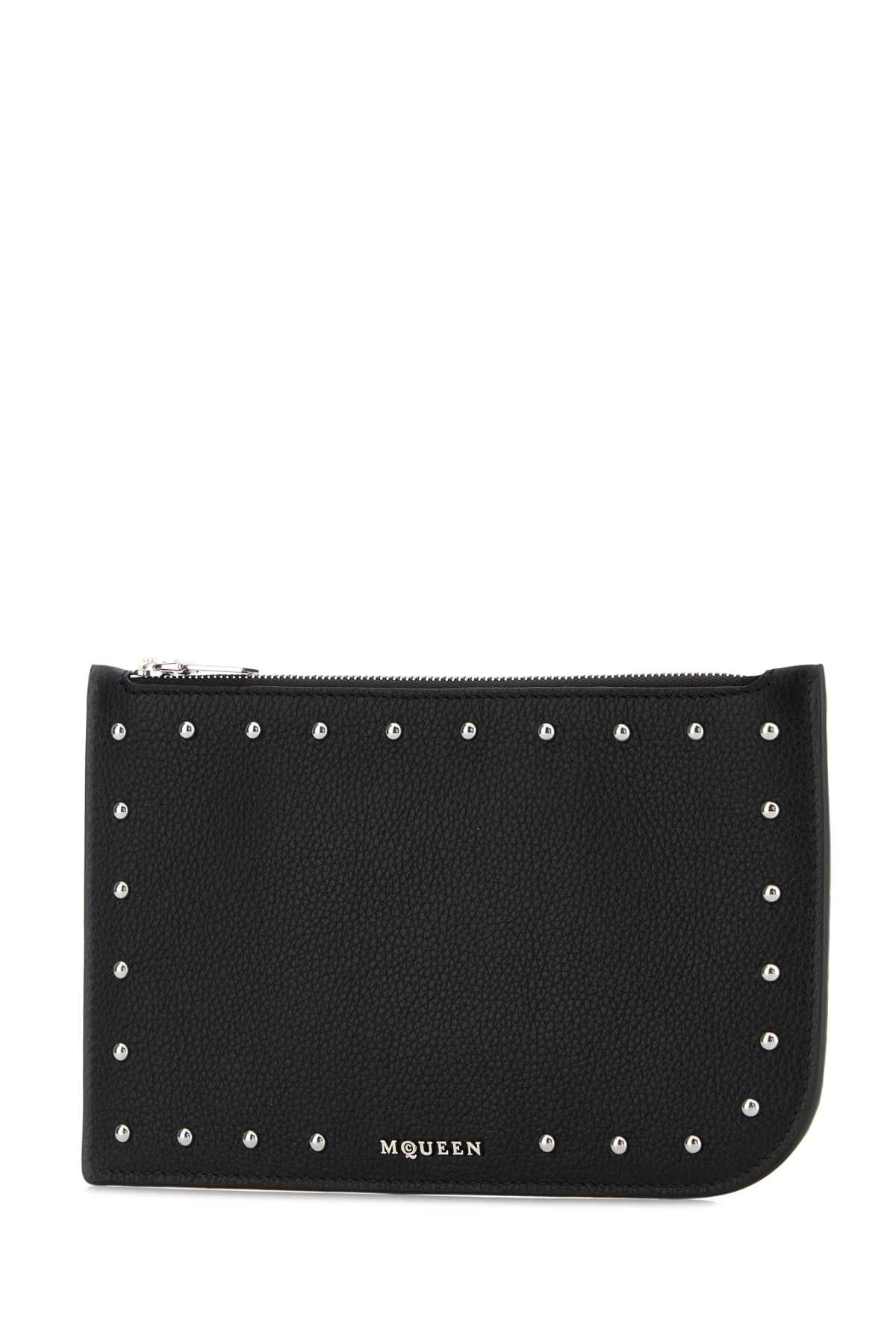 Alexander Mcqueen Men Black Leather Pouch ALEXANDER MCQUEEN
