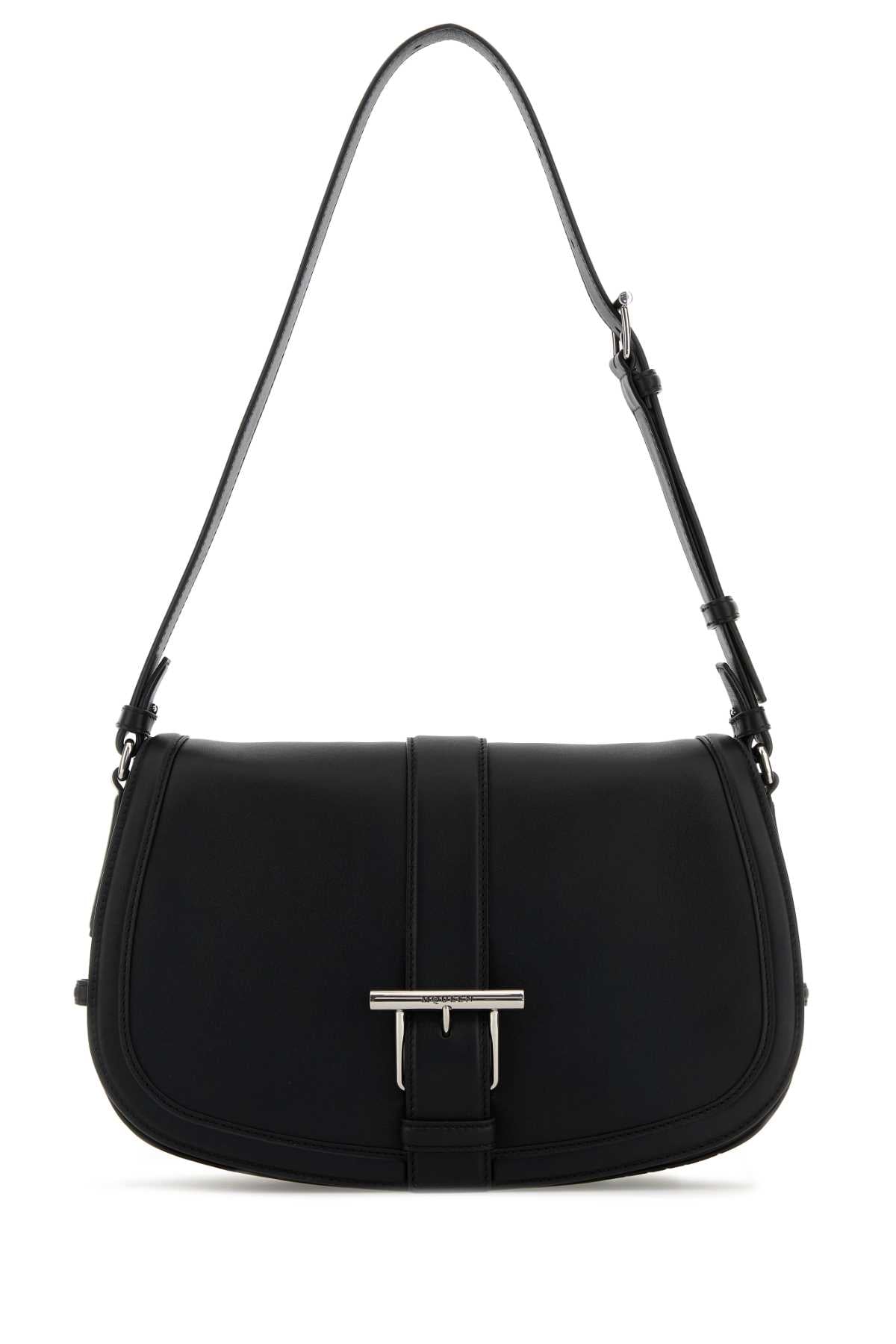 Alexander Mcqueen Women Black Leather Large Satchel Crossbody Bag ALEXANDER MCQUEEN