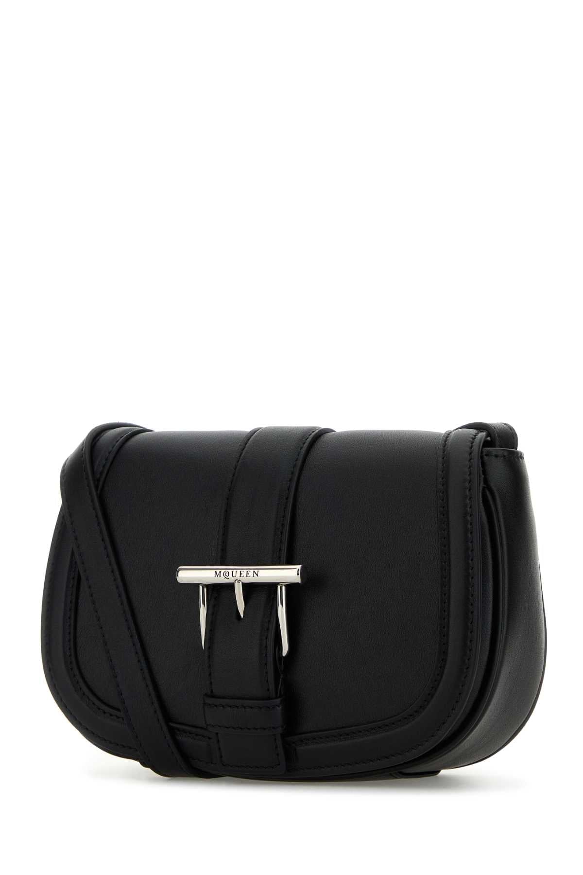 Alexander Mcqueen Women Black Leather Mini Satchel Crossbody Bag ALEXANDER MCQUEEN