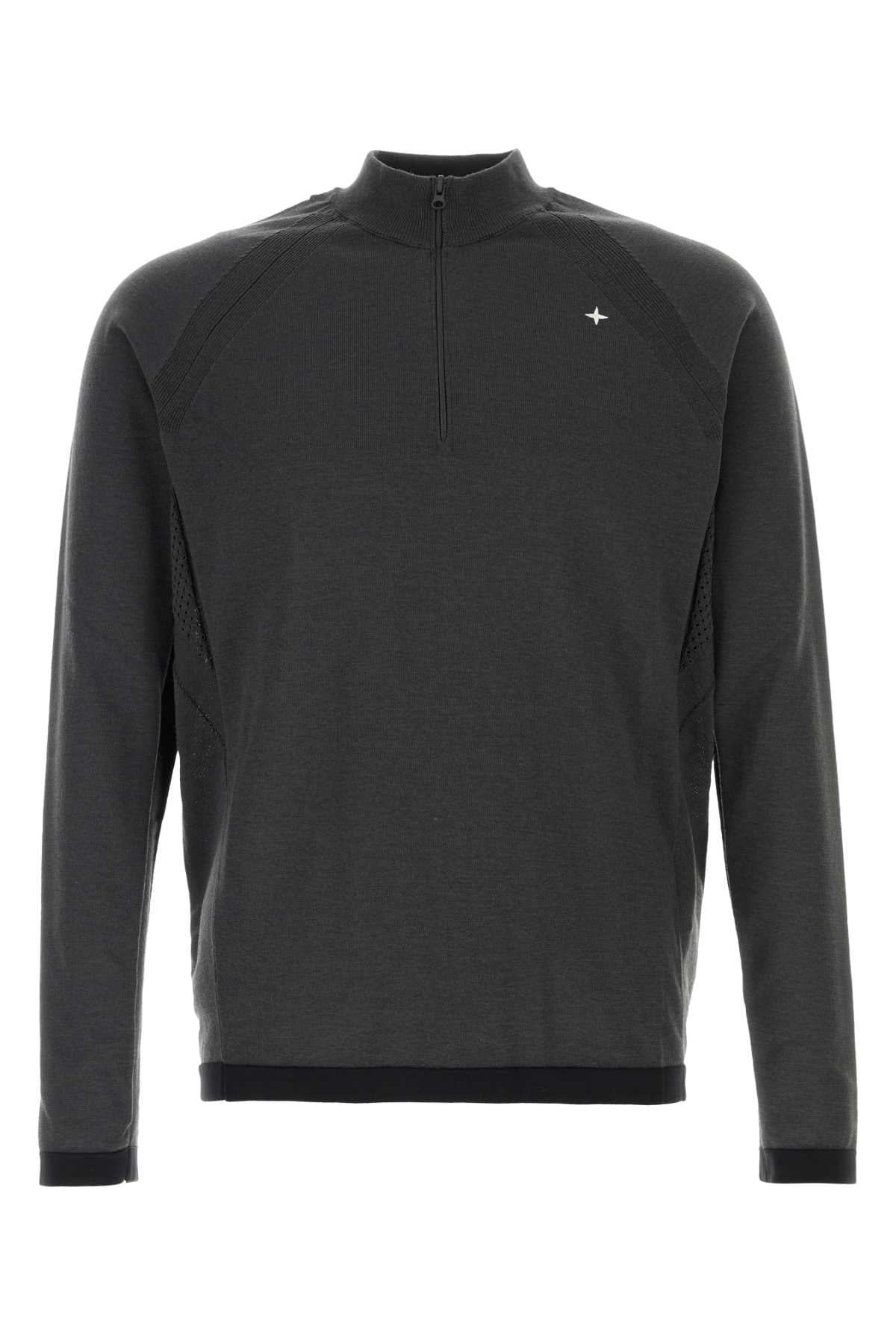 Stone Island Men Charcoal Wool Blend Sweater STONE ISLAND