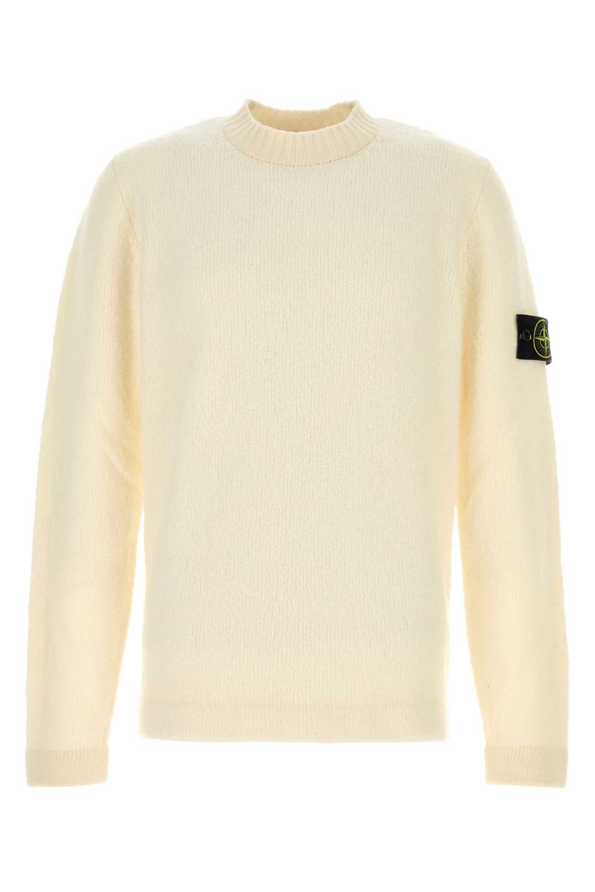 Stone Island Men Ivory Wool Blend Sweater STONE ISLAND