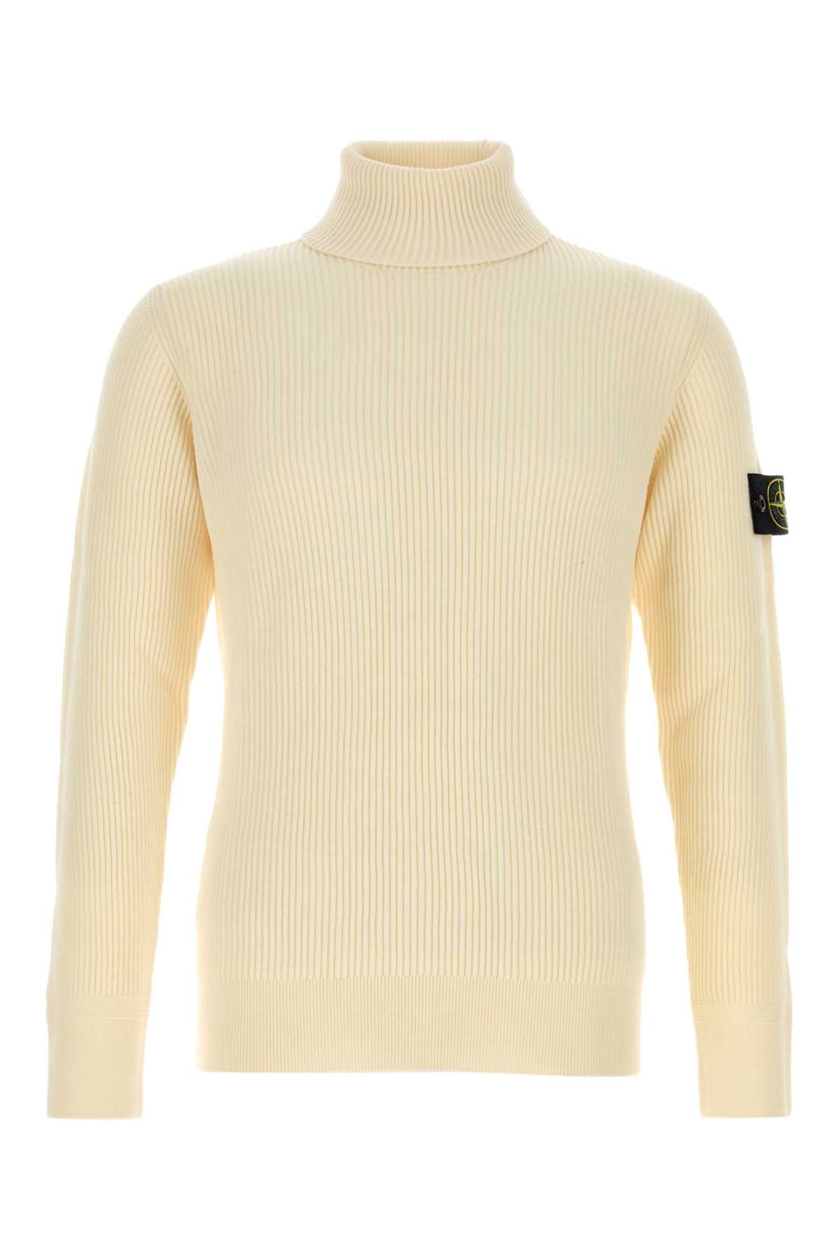 Stone Island Men Ivory Wool Sweater STONE ISLAND