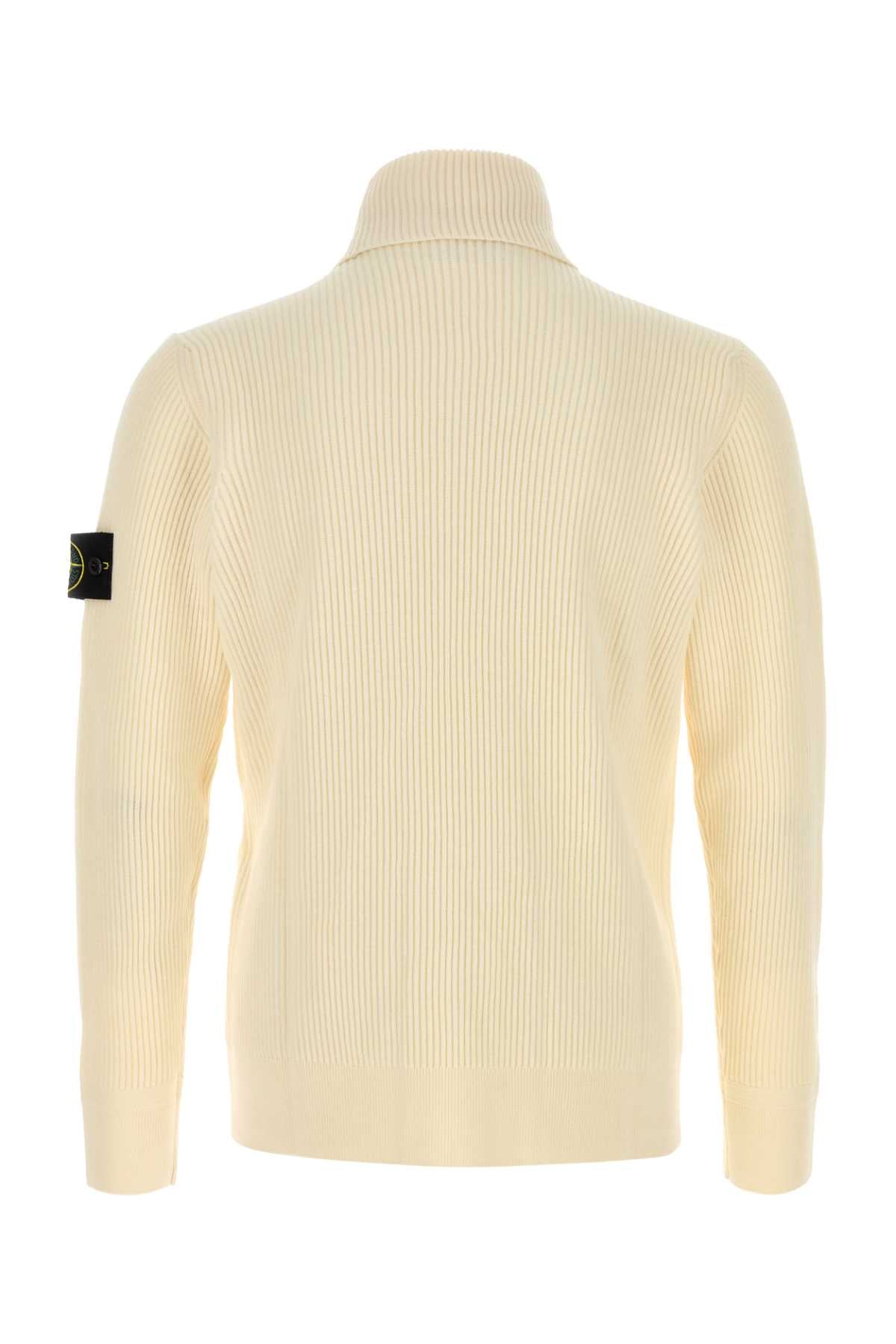 Stone Island Men Ivory Wool Sweater STONE ISLAND