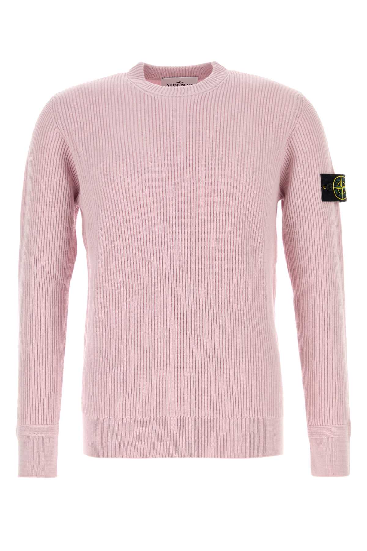 Stone Island Men Pink Wool Sweater STONE ISLAND