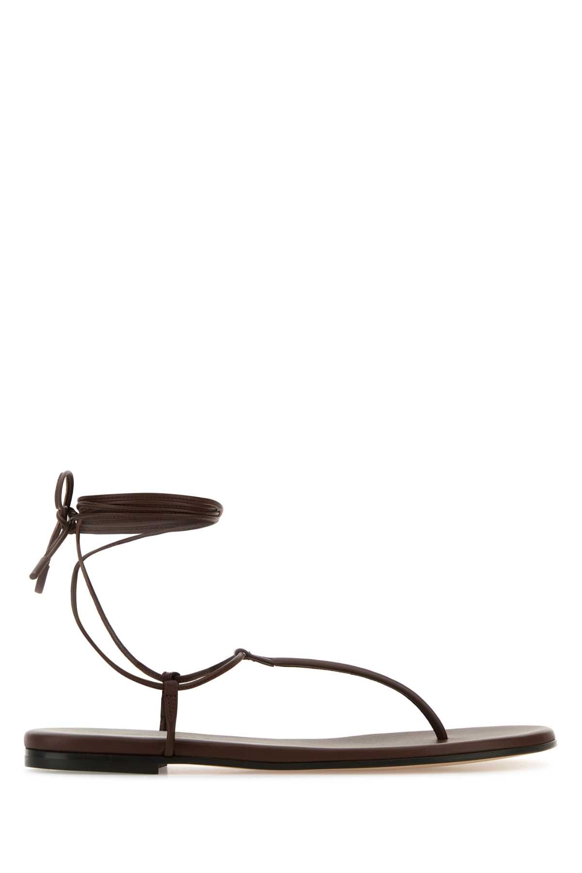Gianvito Rossi Women Brown Nappa Leather Gwyneth Thong Sandals GIANVITO ROSSI