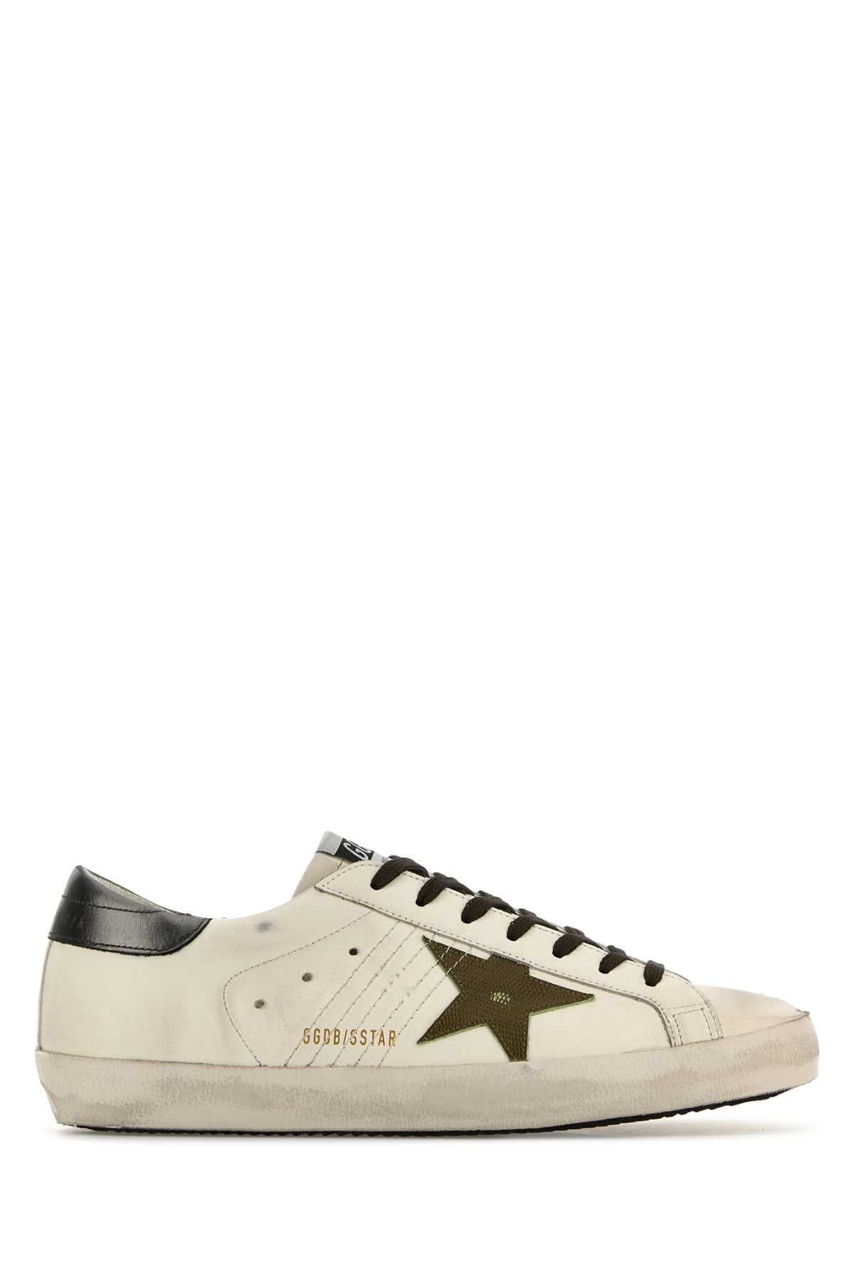Golden Goose Deluxe Brand Men Ivory Leather Super Star Classic Sneakers GOLDEN GOOSE