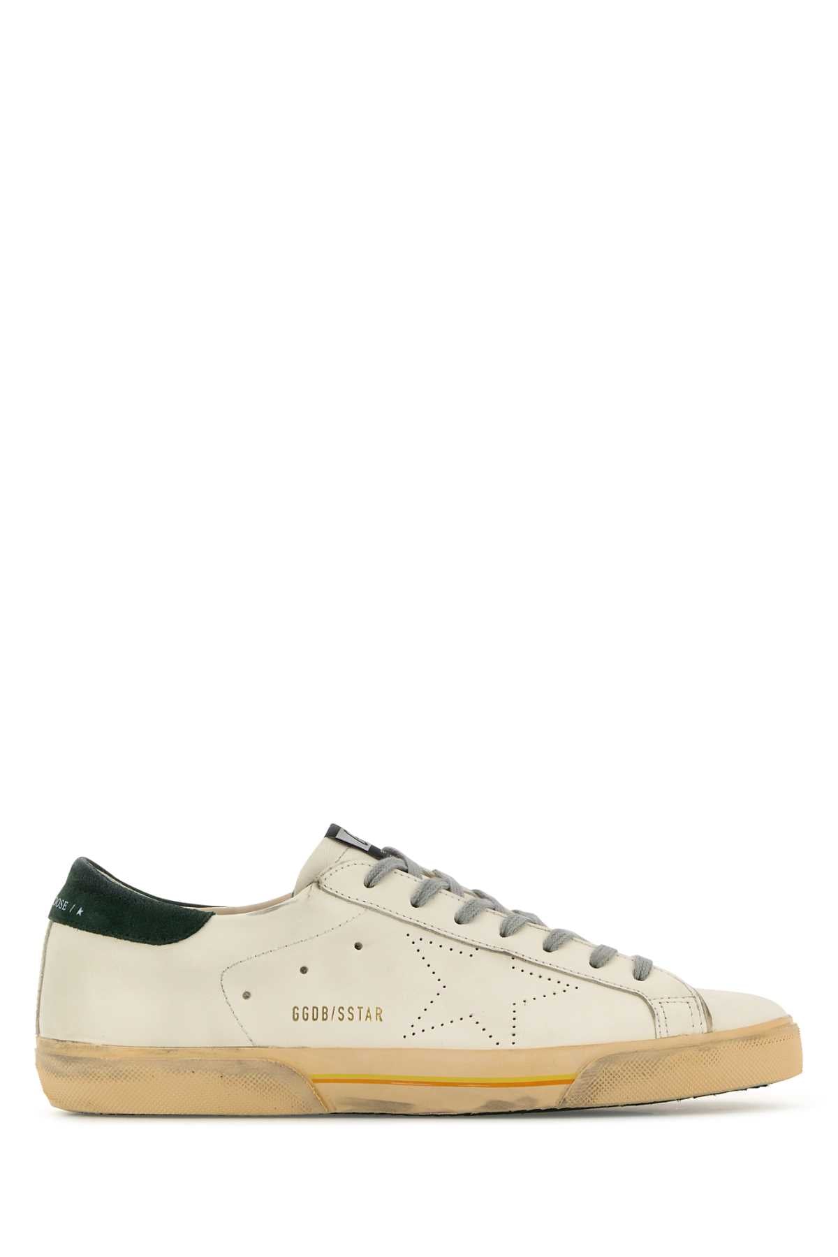 Golden Goose Deluxe Brand Men White Leather Superstar Skate Sneakers