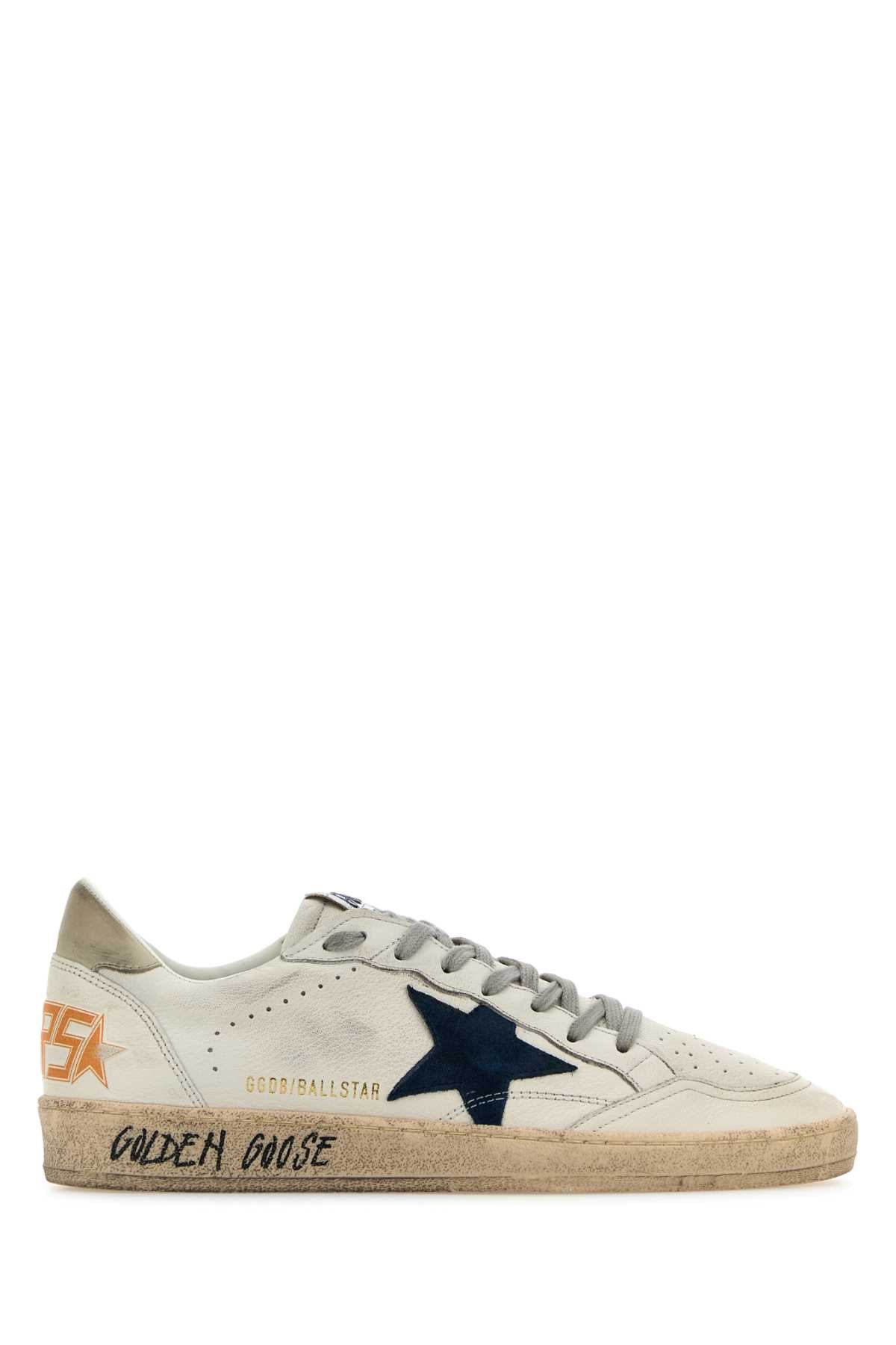 Golden Goose Deluxe Brand Men White Leather Ball Star Sneakers GOLDEN GOOSE