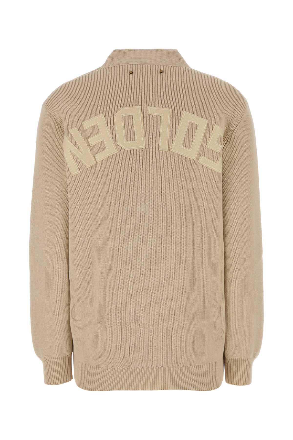 Golden Goose Deluxe Brand Women Beige Stretch Cotton Blend Danielle Cardigan GOLDEN GOOSE