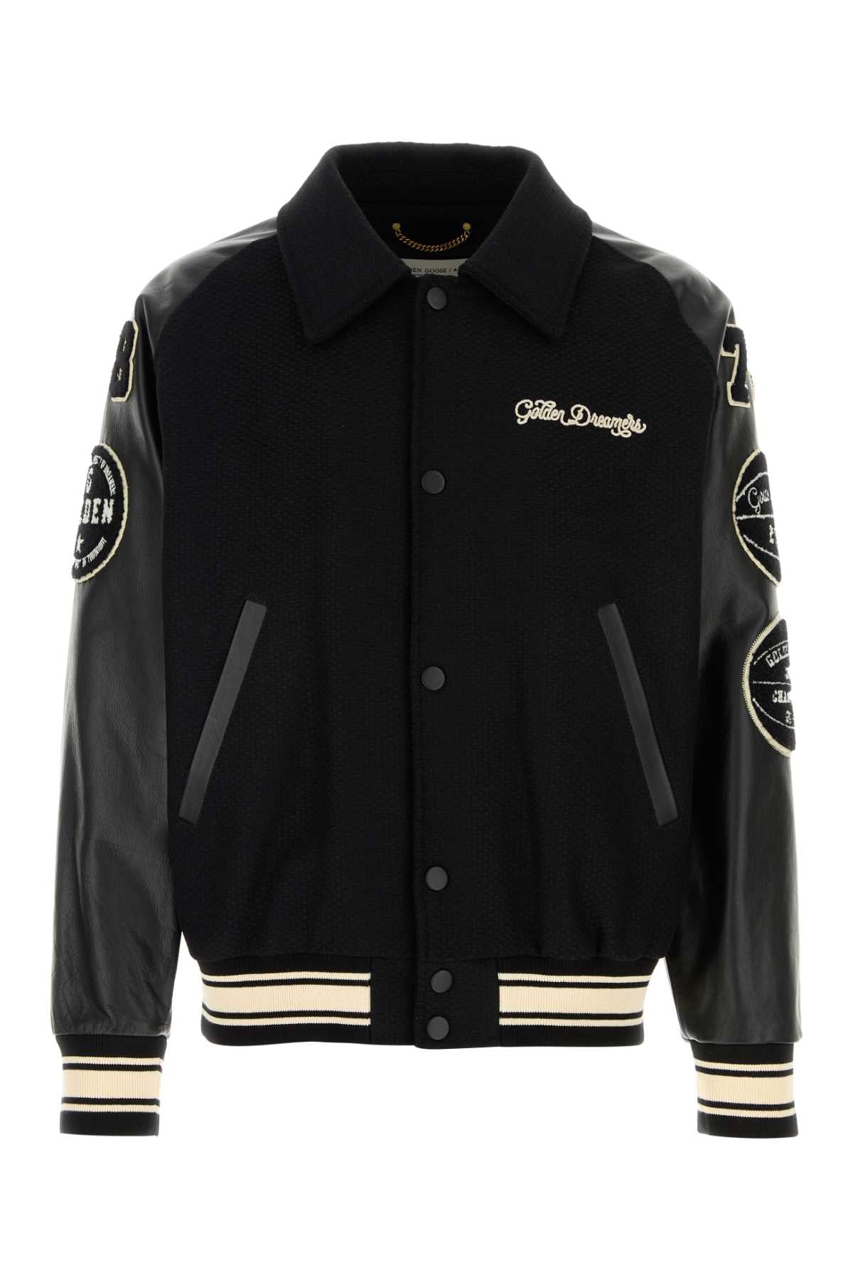 Golden Goose Deluxe Brand Men Black Wool Bomber Jacket GOLDEN GOOSE