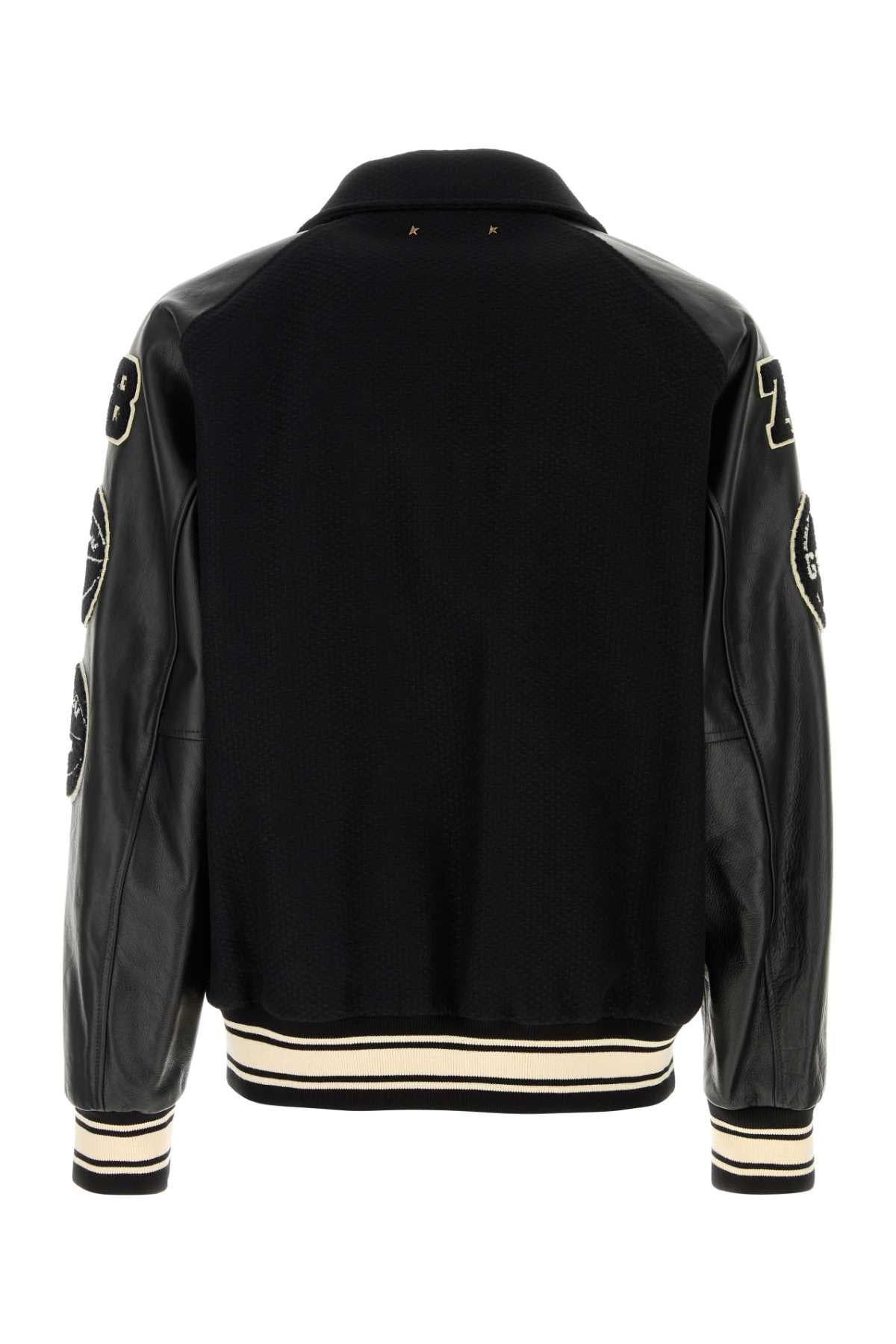 Golden Goose Deluxe Brand Men Black Wool Bomber Jacket GOLDEN GOOSE