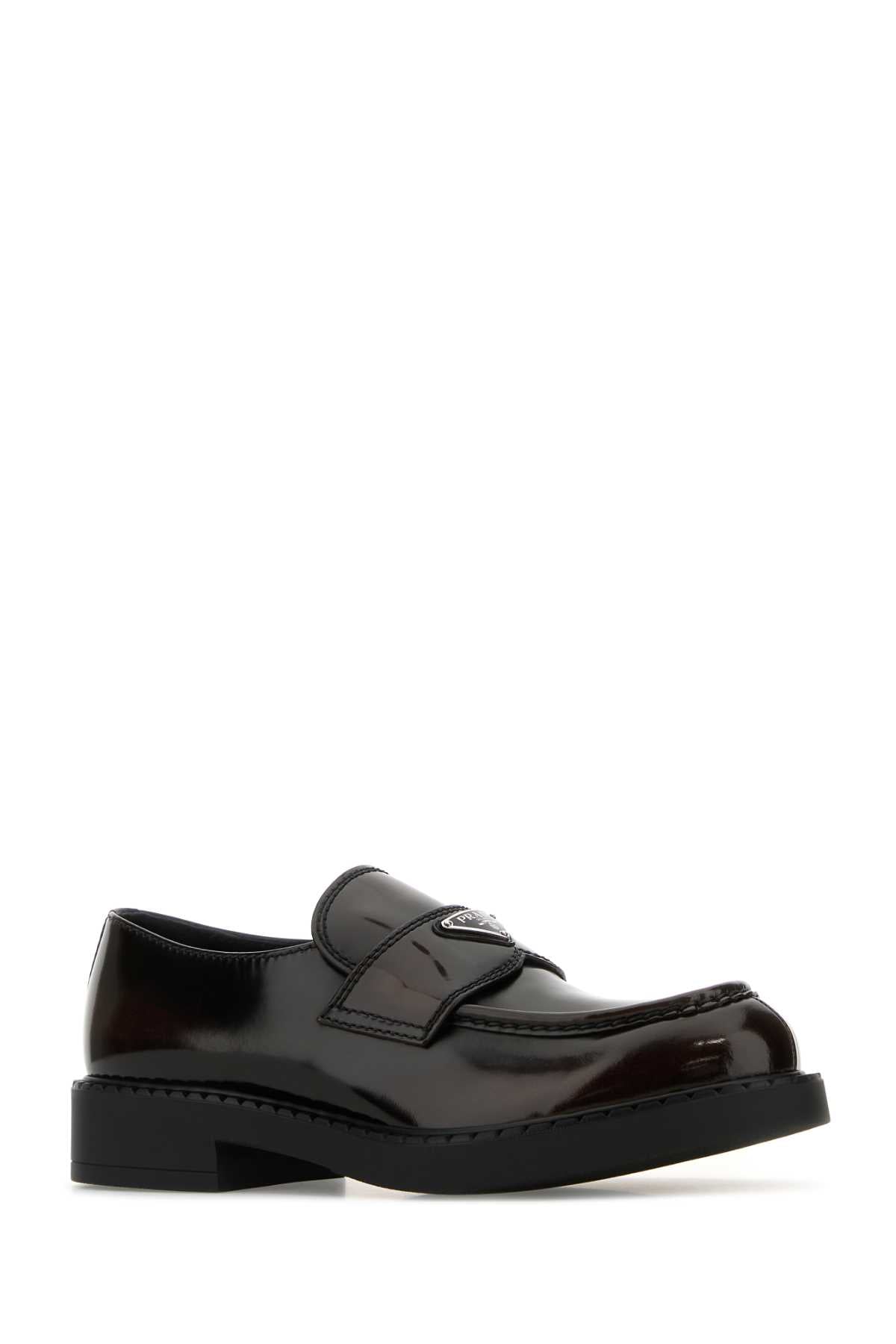 Prada Men Dark Brown Leather Chocolate Loafers PRADA