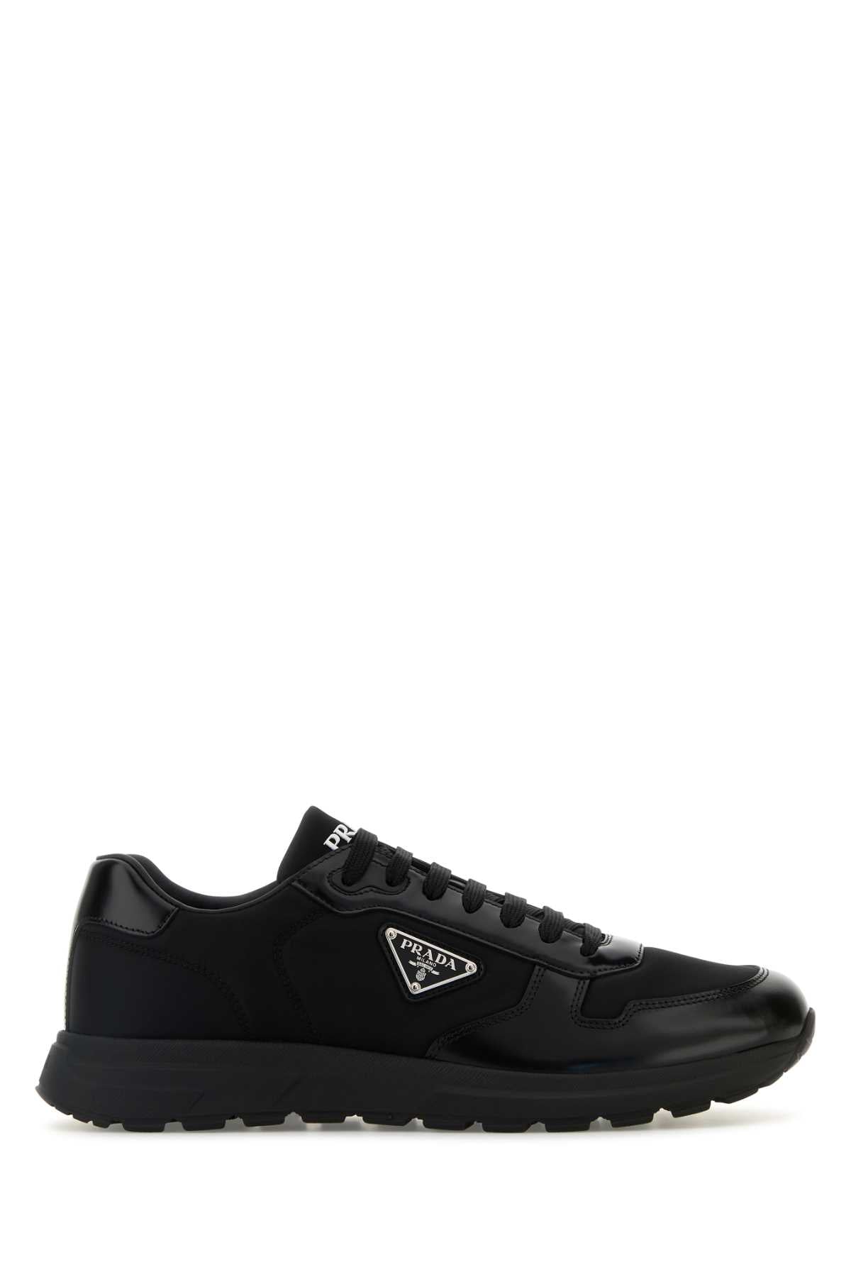 Prada Men Black Nylon And Leather Prax 2.0 Sneakers PRADA