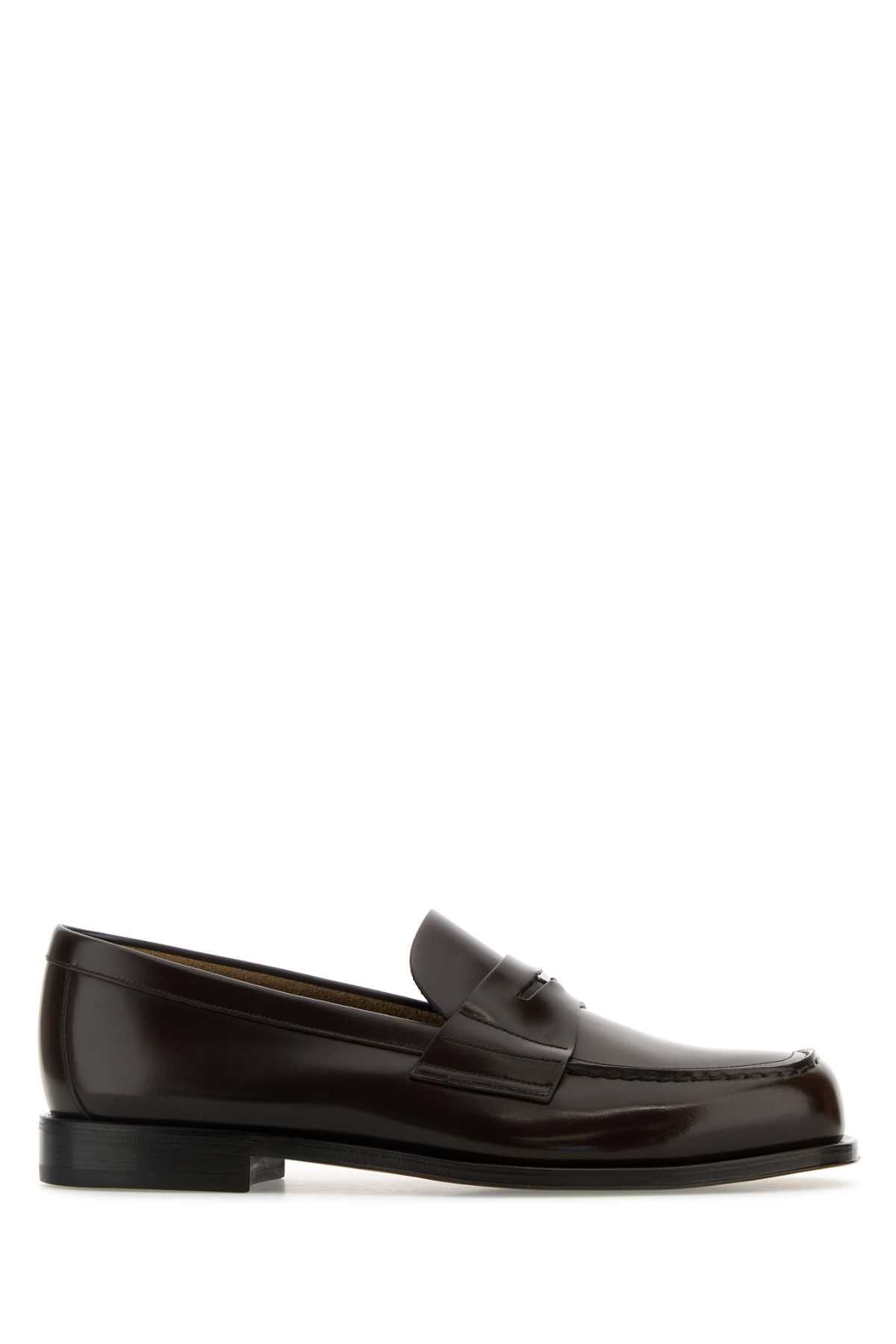 Prada Men Chocolate Leather Loafers PRADA